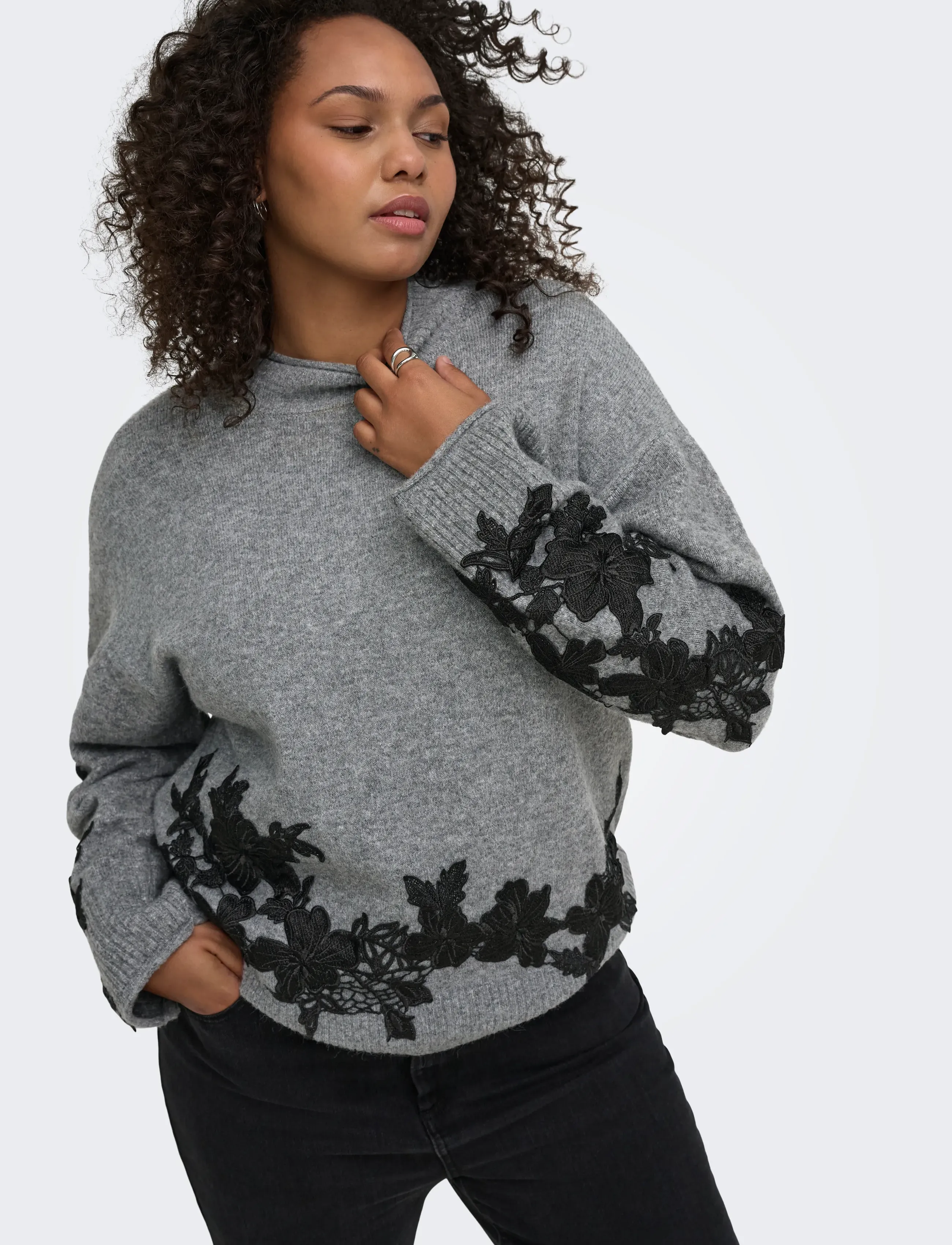 ONLY Carmakoma Carlisa Ls Highneck Detail Knt stickade tröjor dam – bild 6