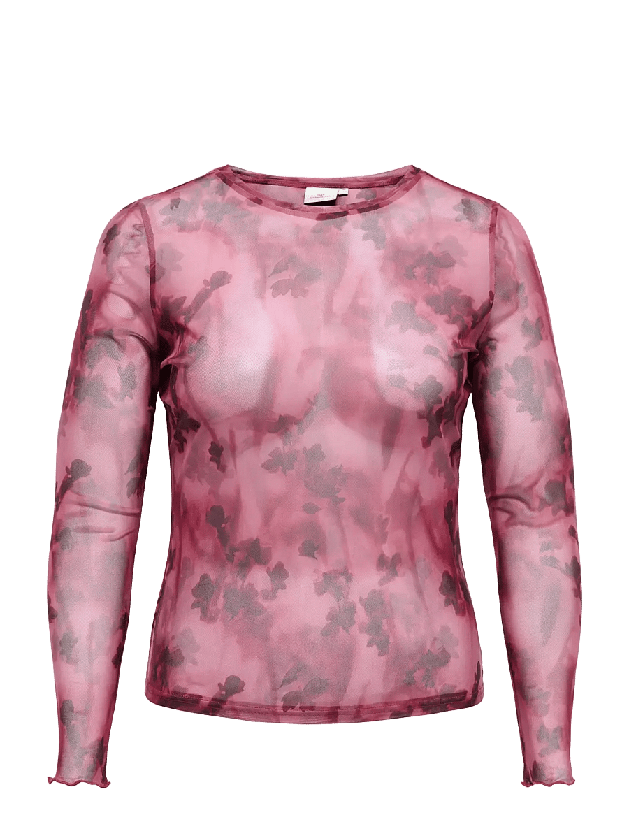 ONLY Carmakoma - CARJUNGLE L/S O-NECK TOP JRS - rumba red - 1