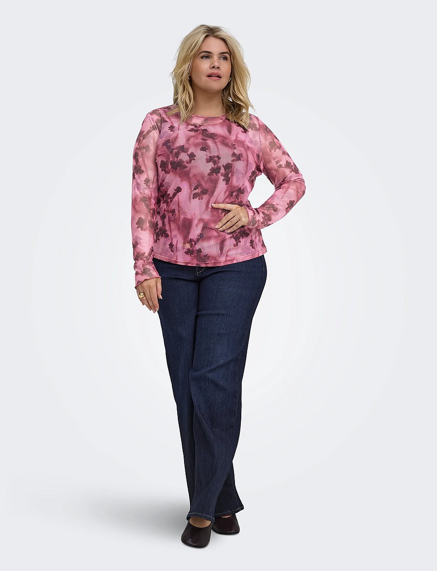 ONLY Carmakoma - CARJUNGLE L/S O-NECK TOP JRS - rumba red - 4
