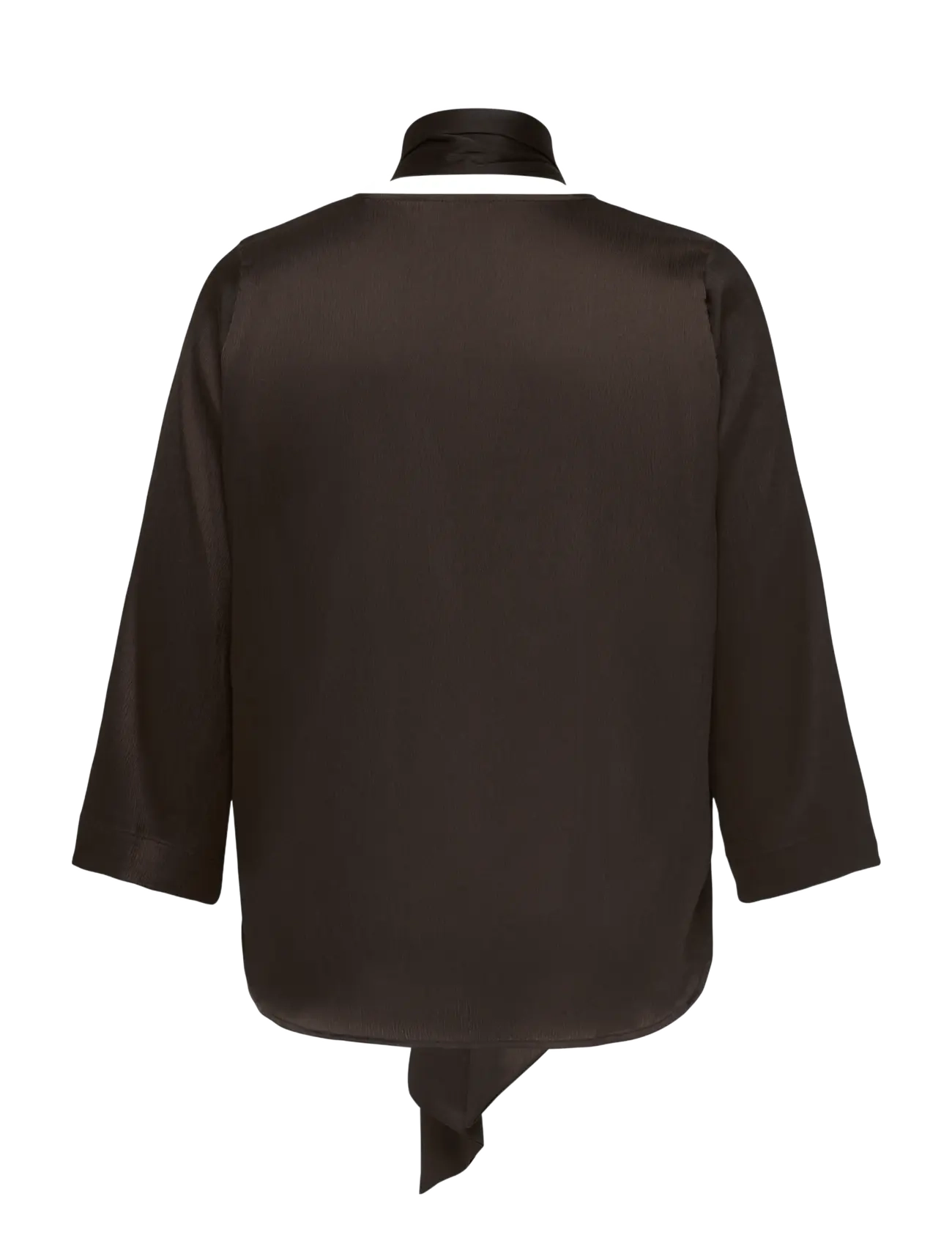 ONLY Carmakoma - CARJOANNA L/S TIE TOP WVN - coffee bean - 1