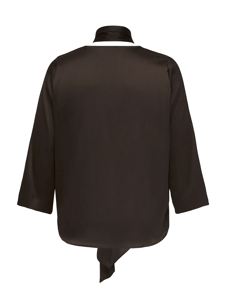 ONLY Carmakoma - CARJOANNA L/S TIE TOP WVN - coffee bean - 1