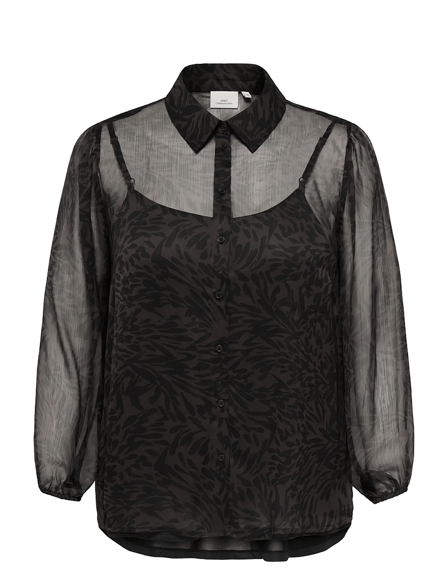 ONLY Carmakoma - CARSTAR PENINNA L/S SHIRT AOP BF - langärmlige hemden - chocolate plum - 0