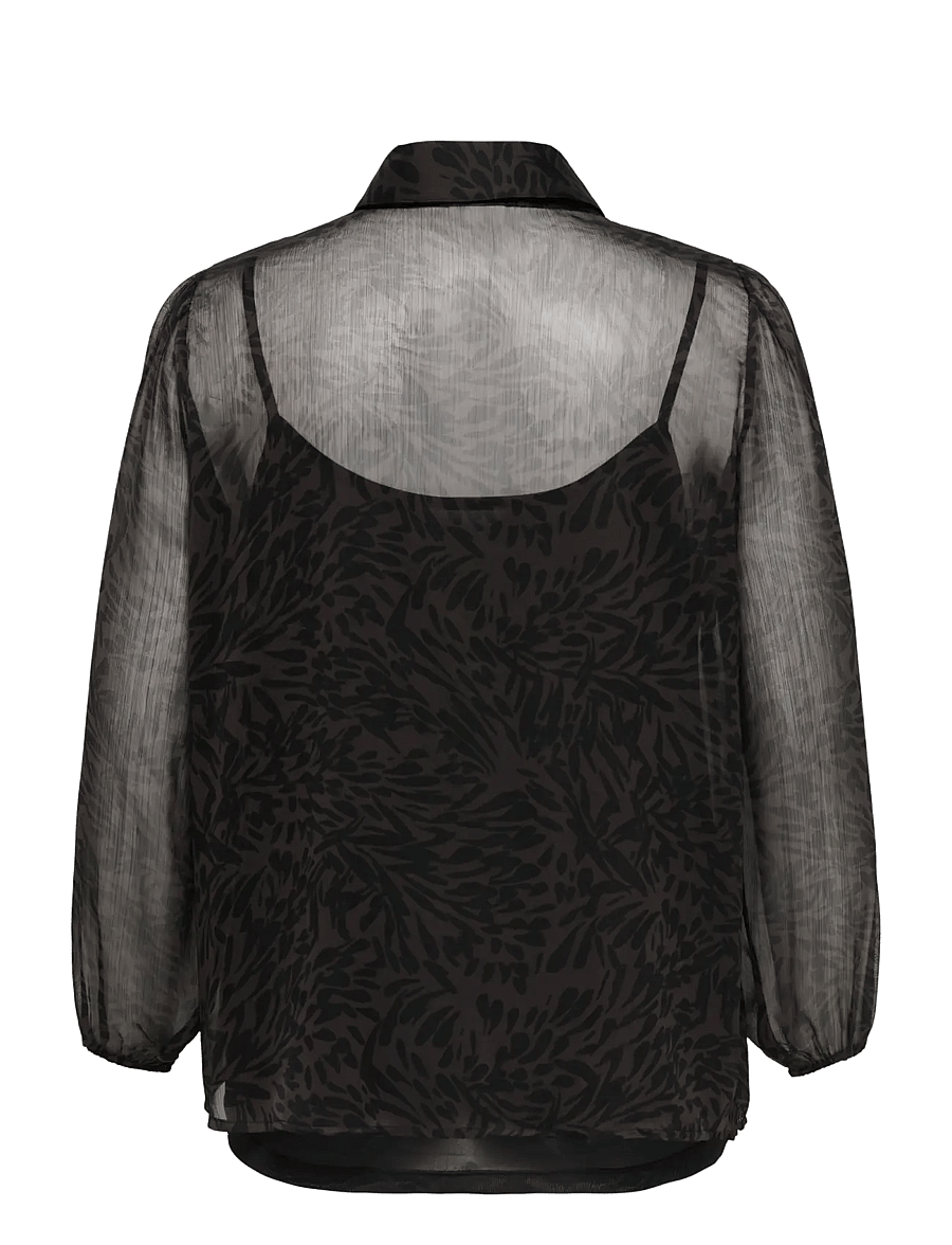 ONLY Carmakoma - CARSTAR PENINNA L/S SHIRT AOP BF - langärmlige hemden - chocolate plum - 1