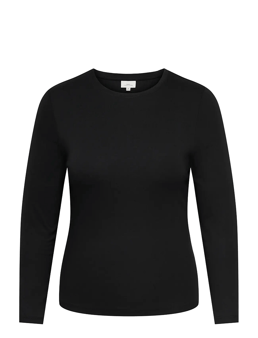 ONLY Carmakoma - CARRILEY L/S O-NECK TOP JRS NOOS - langærmede toppe - black - 1
