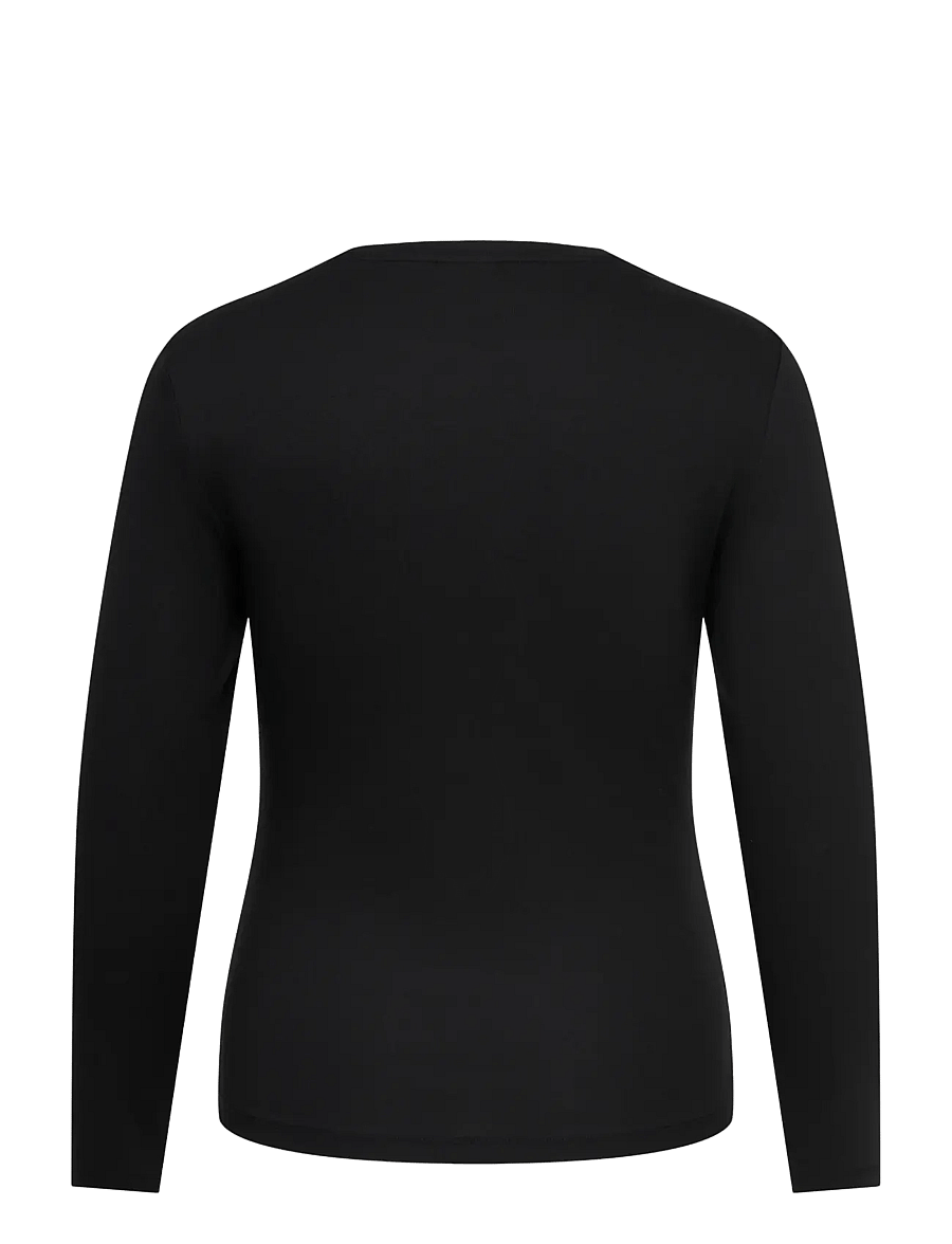 ONLY Carmakoma - CARRILEY L/S O-NECK TOP JRS NOOS - langærmede toppe - black - 2