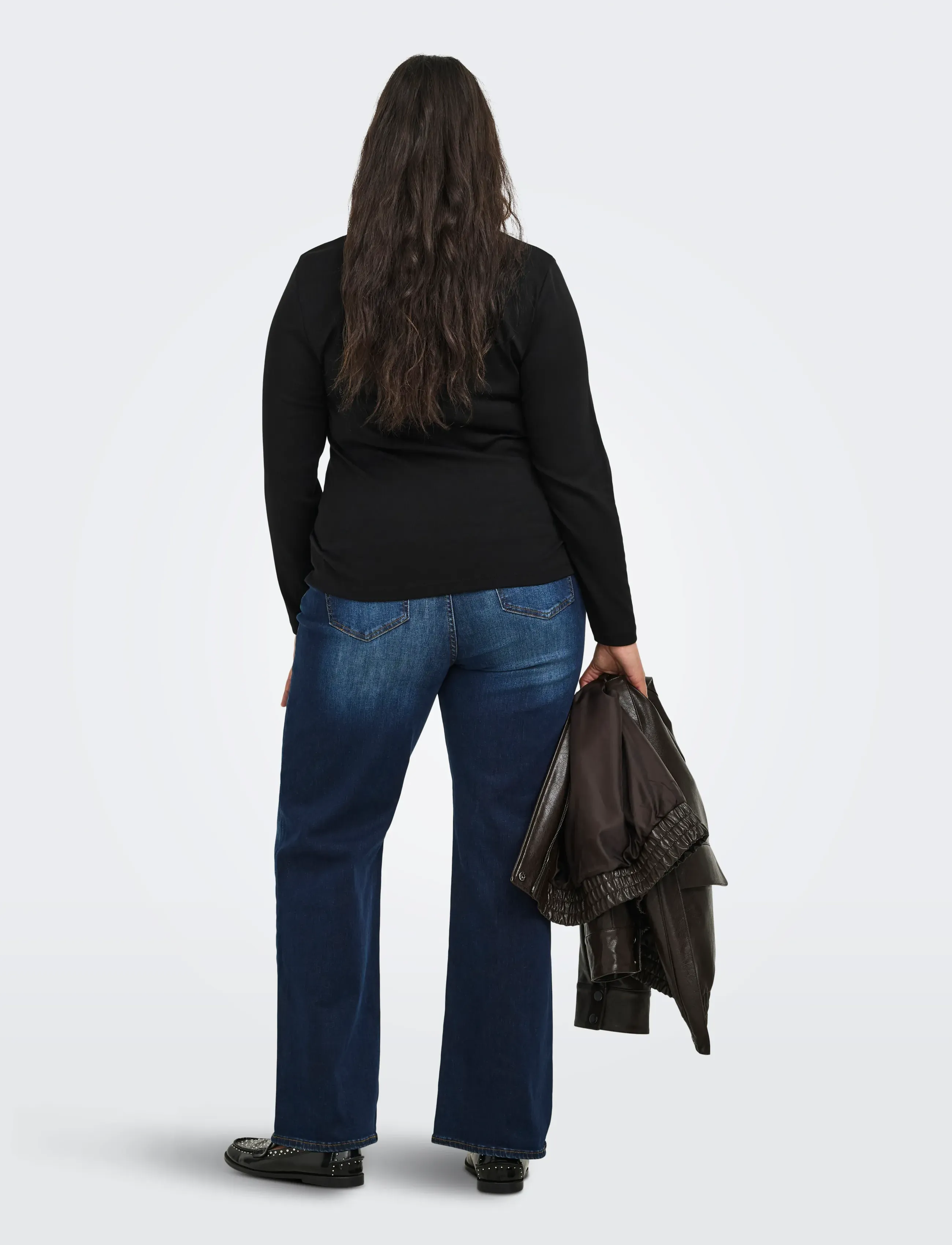 ONLY Carmakoma - CARRILEY L/S O-NECK TOP JRS NOOS - langærmede toppe - black - 3