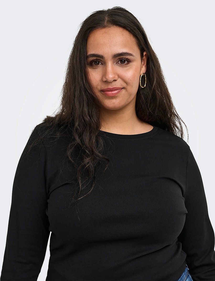 ONLY Carmakoma - CARRILEY L/S O-NECK TOP JRS NOOS - langærmede toppe - black - 5