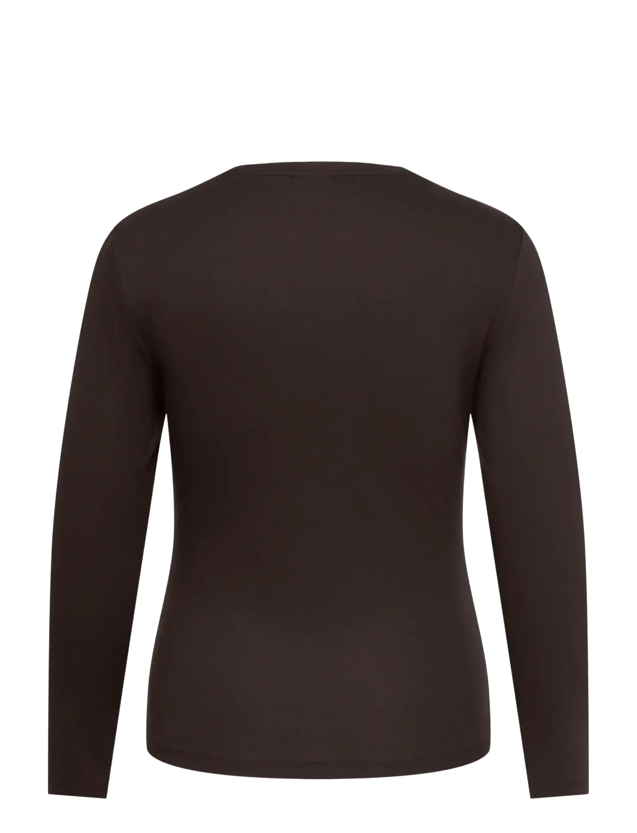 ONLY Carmakoma - CARRILEY L/S O-NECK TOP JRS NOOS - langærmede toppe - black coffee - 1
