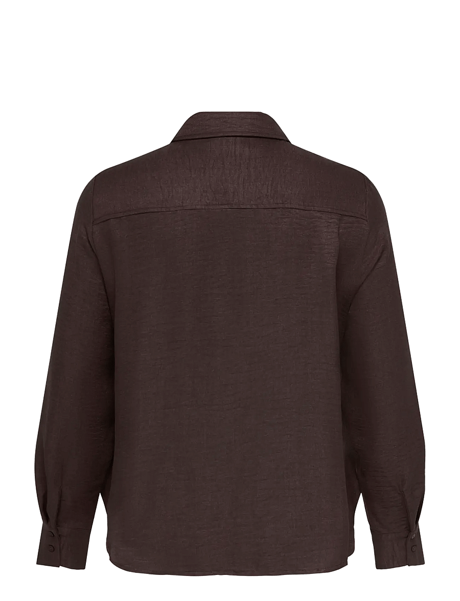 ONLY Carmakoma - CARBAY L/S TOPSTITCH CUFF SHIRT WVN BF - coffee bean - 1