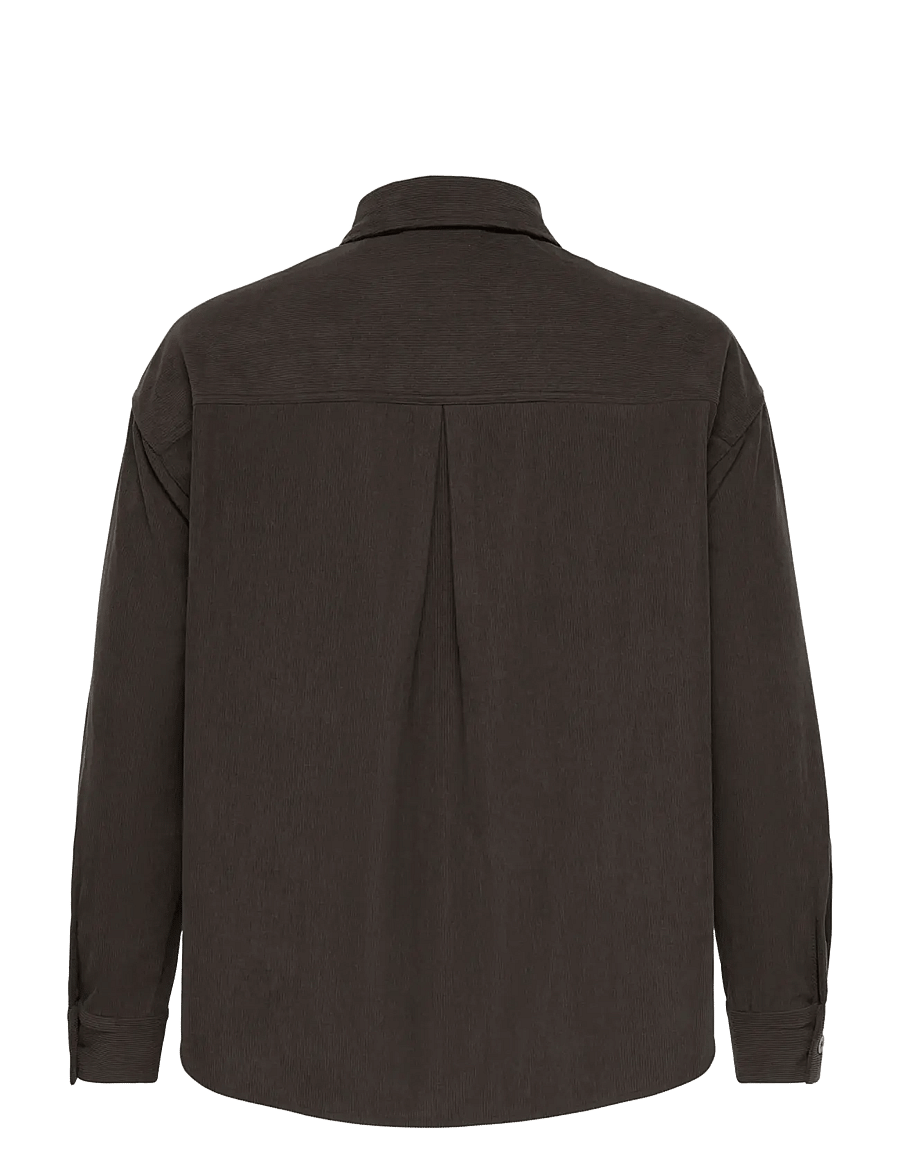 ONLY Carmakoma - CARLAYLA L/S BUTTON CORDUROY SHIRT PNT - langärmlige hemden - coffee bean - 1