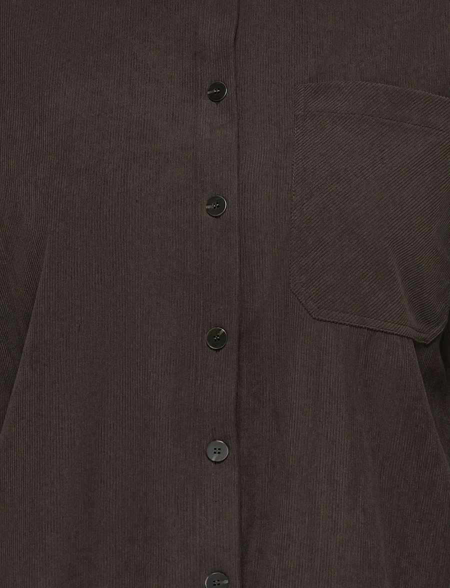 ONLY Carmakoma - CARLAYLA L/S BUTTON CORDUROY SHIRT PNT - langärmlige hemden - coffee bean - 2