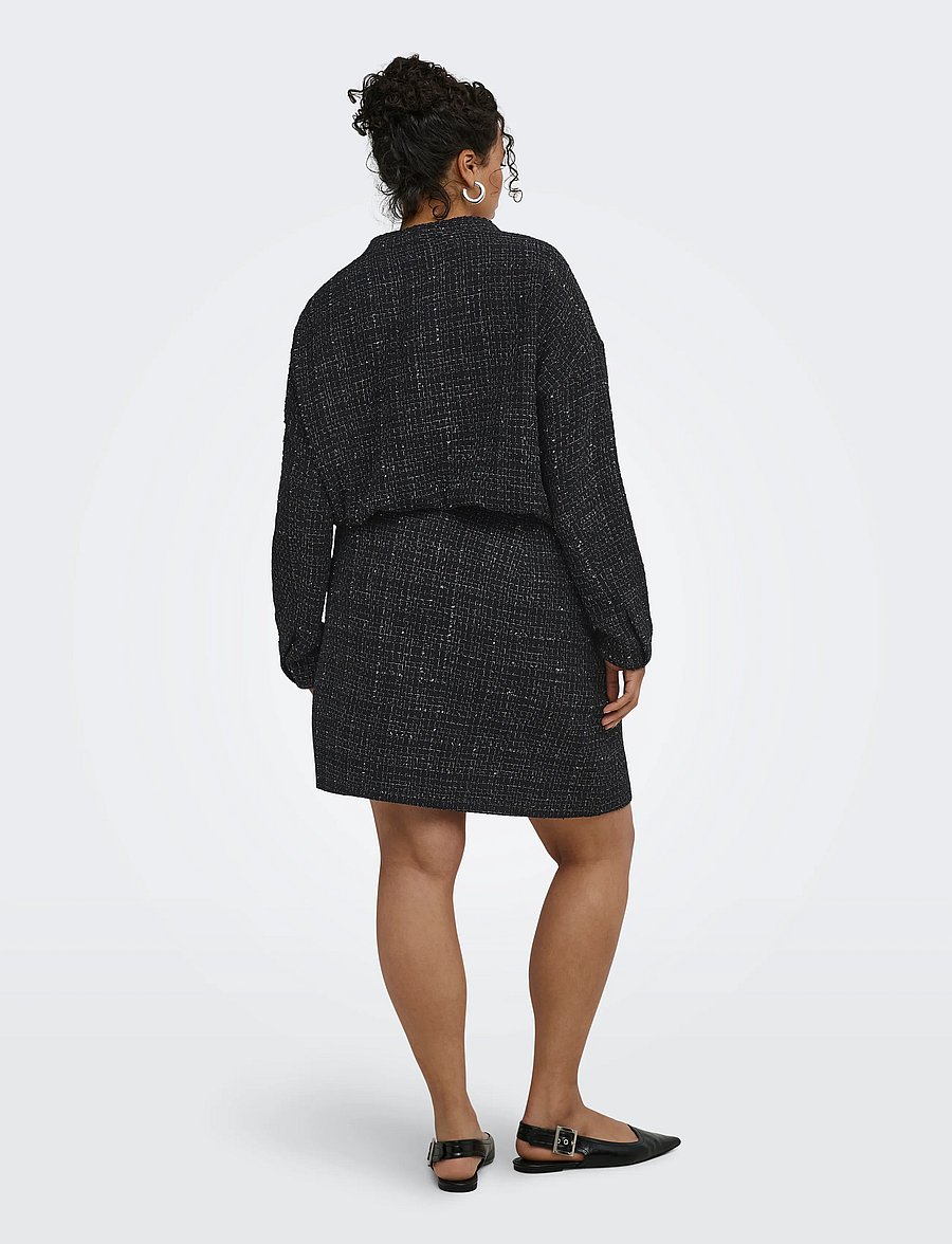 ONLY Carmakoma - CARAMAYA MINI GLITTER BOUCLE SKIRT PNT - kurze röcke - black - 3