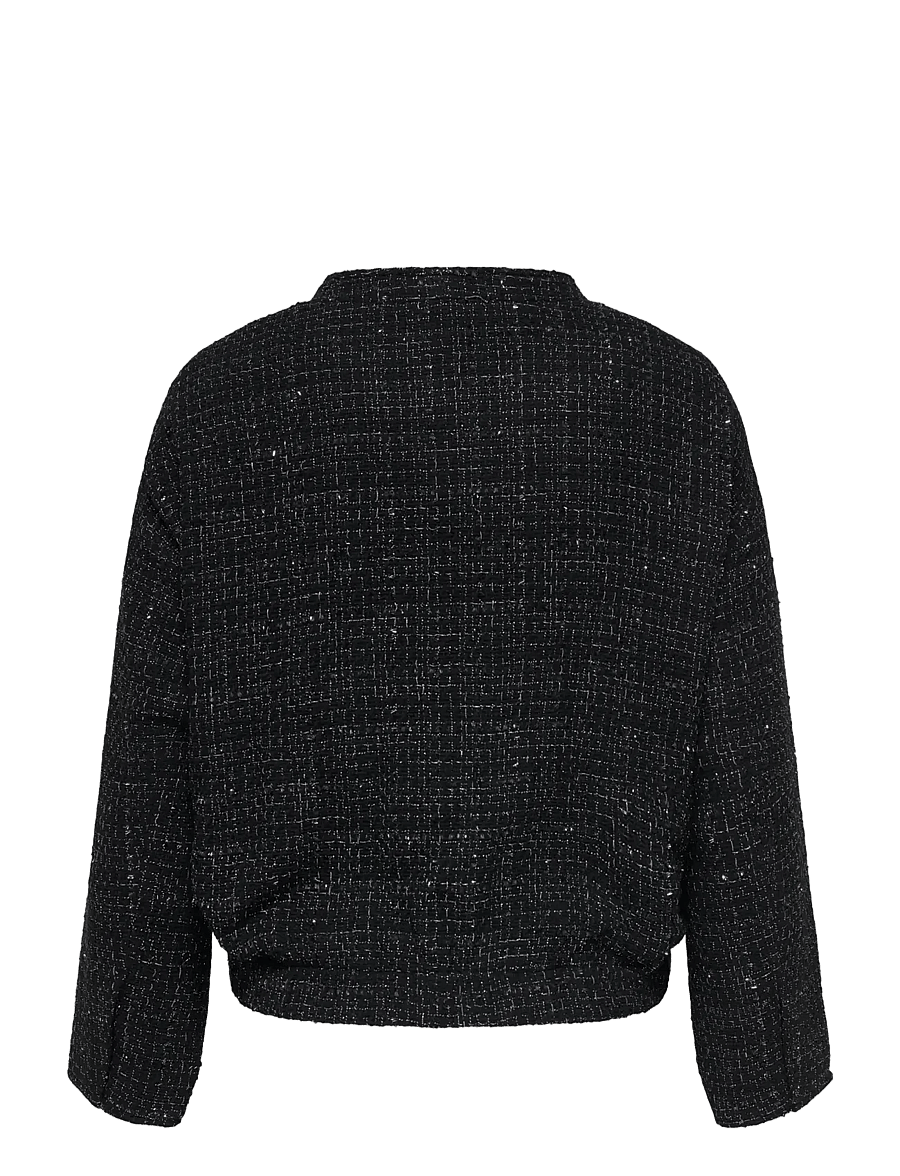 ONLY Carmakoma - CARAMAYA L/S BOUCLE GLITTER BOMBER PNT - bomberjakid - black - 2