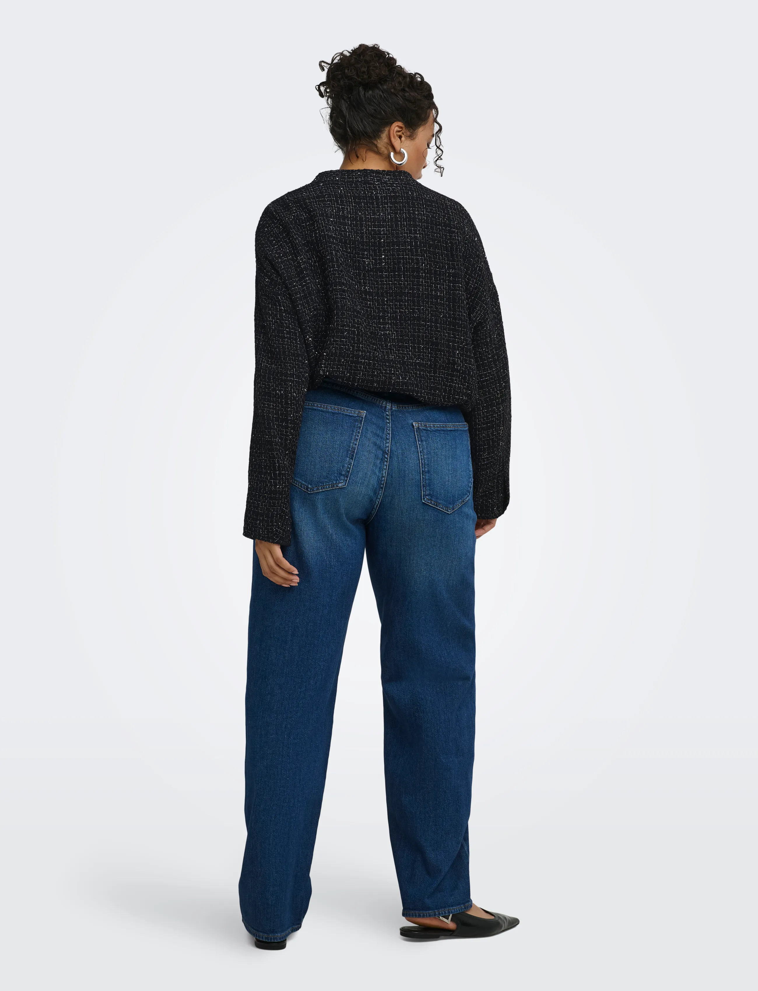ONLY Carmakoma - CARAMAYA L/S BOUCLE GLITTER BOMBER PNT - bomberjakid - black - 3