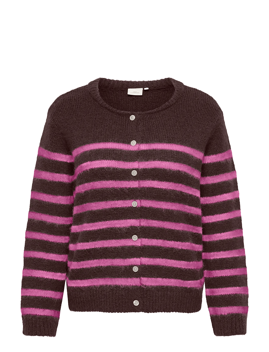 ONLY Carmakoma - CARMAGGIE LS BASEBALL NECK CARDI KNT - cardigans - coffee bean - 0