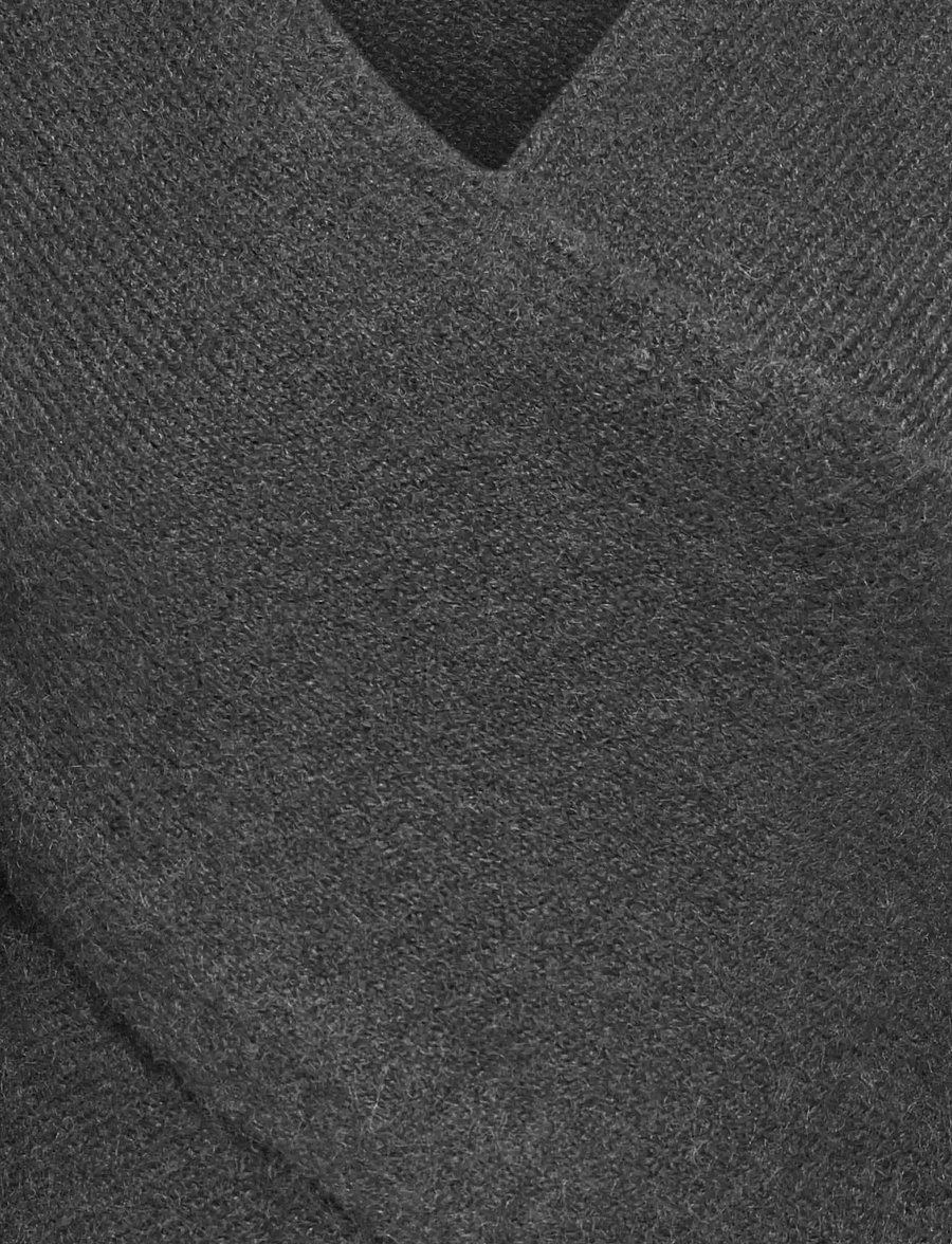 ONLY Carmakoma - CARMAGGIE LS CROSS V-NECK KNT - jumpers - medium grey melange - 2