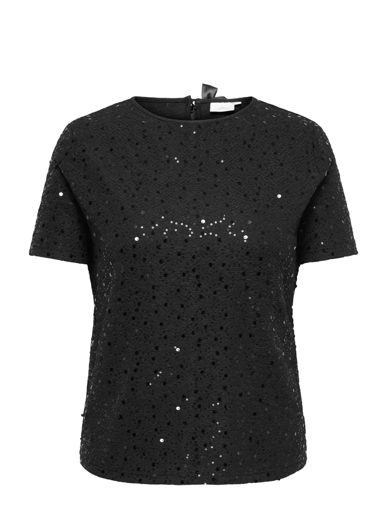 ONLY Carmakoma CARWHAM 2/4 O-NECK SEQ TOP JRS - Fashion Trends - BLACK / black