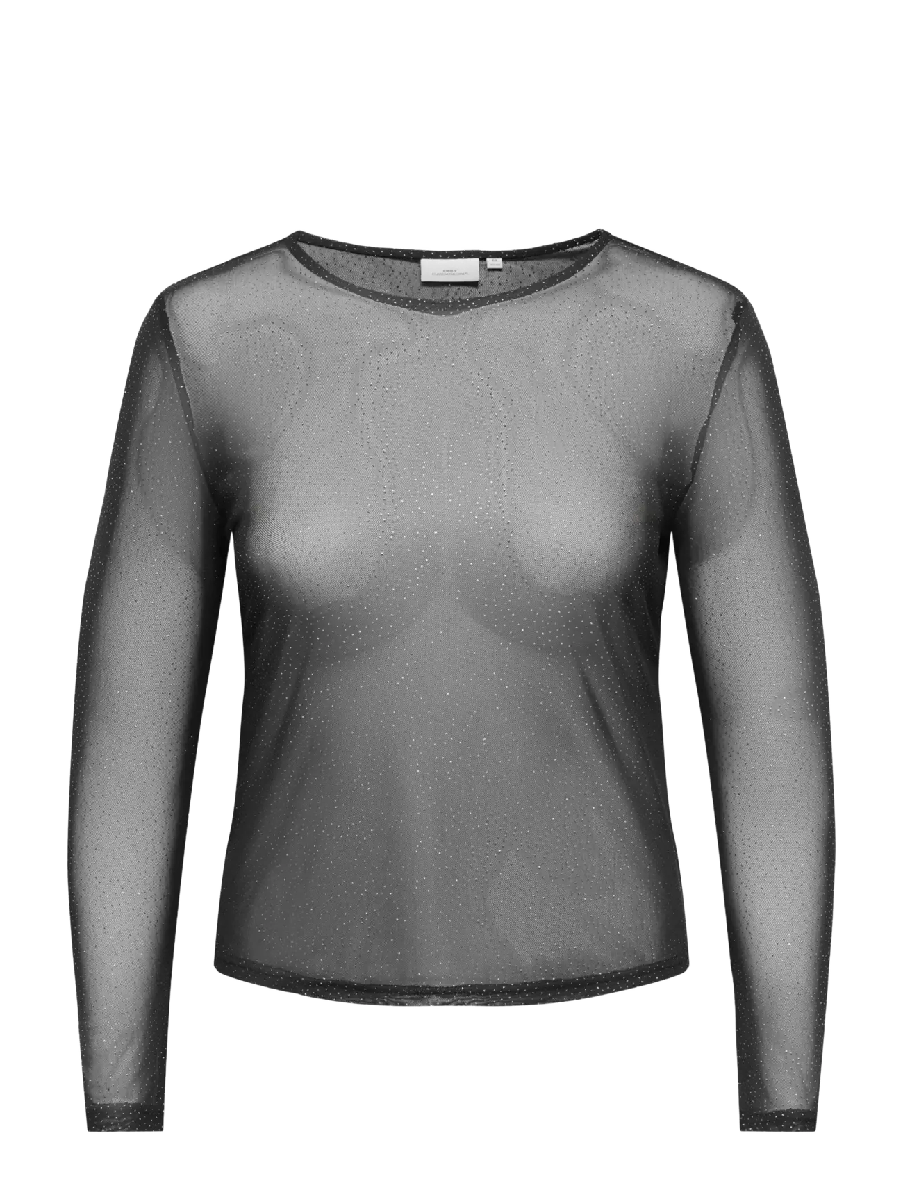 ONLY Carmakoma - CAROPUS L/S MESH GLITTER TOP JRS - langärmlige tops - black - 1