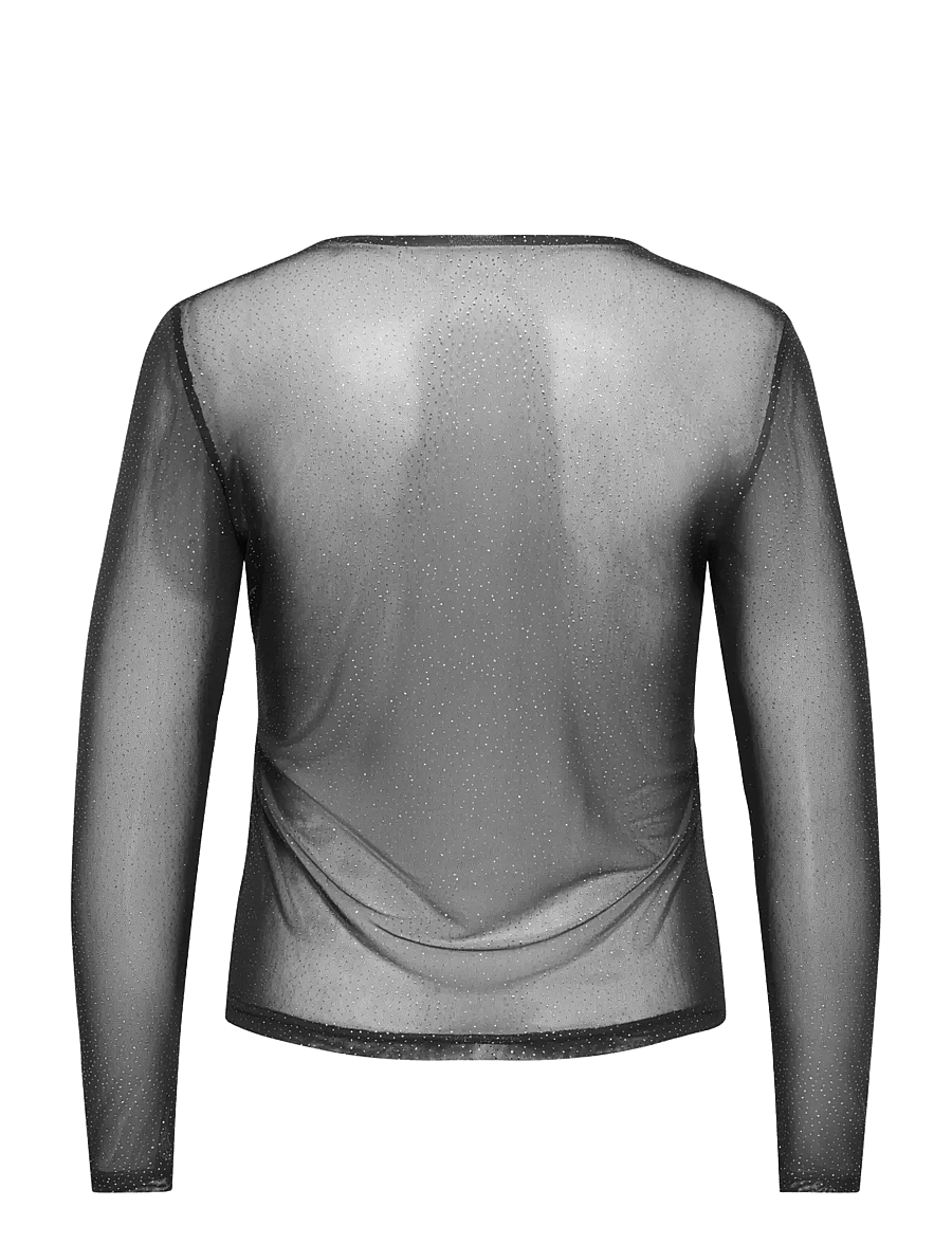 ONLY Carmakoma - CAROPUS L/S MESH GLITTER TOP JRS - langärmlige tops - black - 2