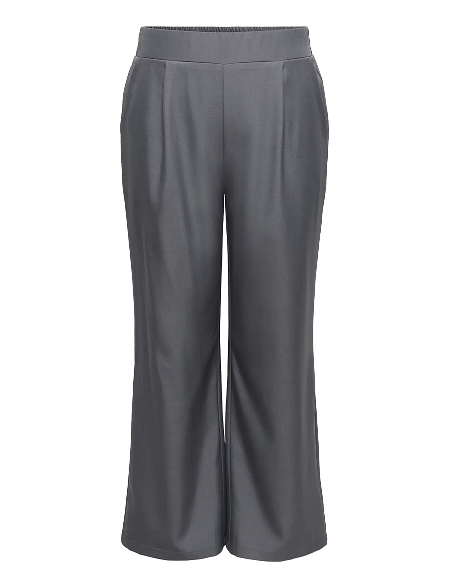 ONLY Carmakoma - CARVICTORIA PULL UP WIDE PANT TLR - dark grey melange - 0