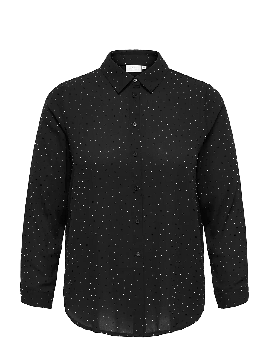 ONLY Carmakoma - CARZEKE L/S STUD SHIRT WVN - black - 0