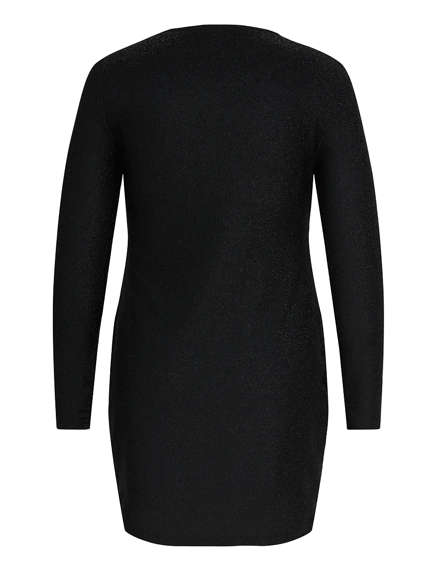 ONLY Carmakoma - CARRICHY L/S ASYMETRIC MINI DRESS JRS - black - 1