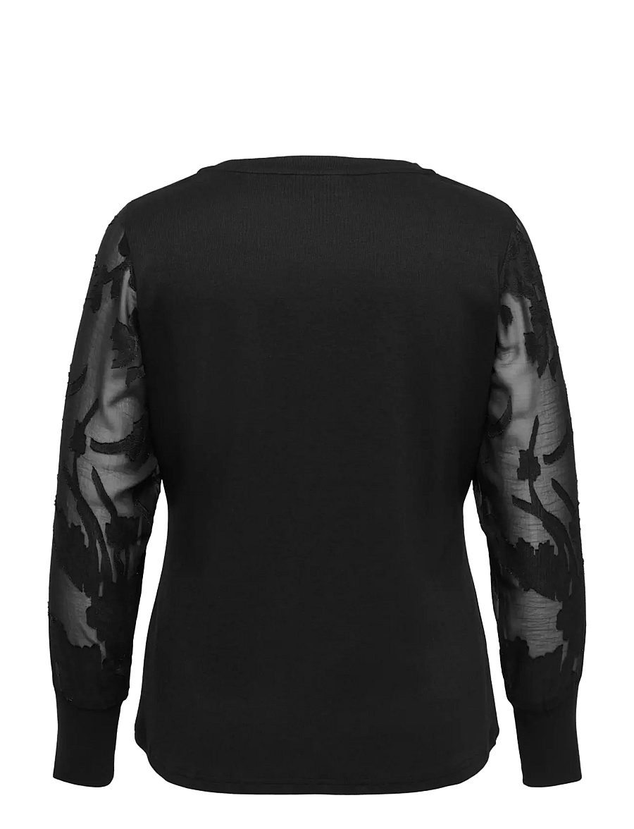 ONLY Carmakoma - CARAMILLA L/S O-NECK MIX BLOUSE JRS - black - 2