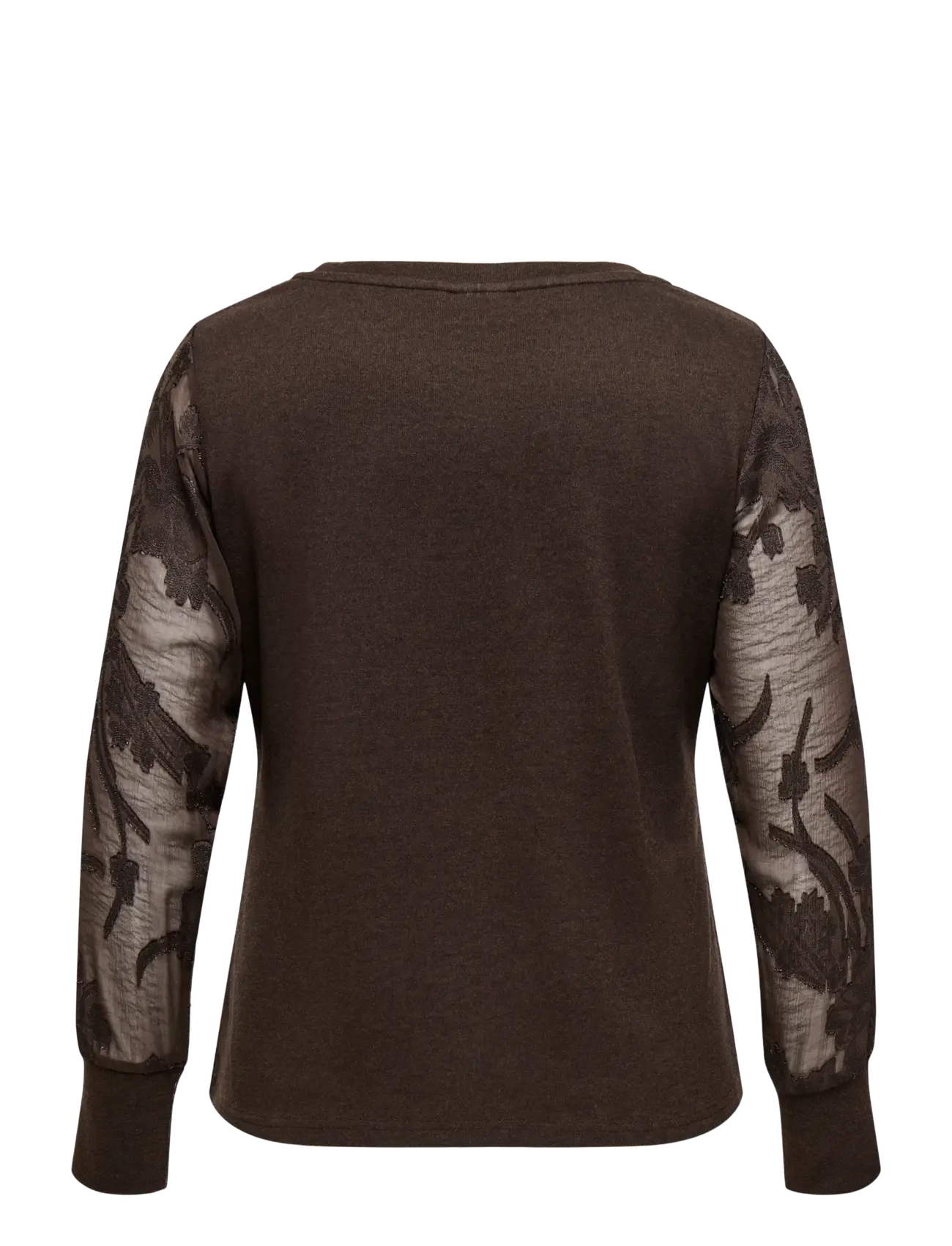 ONLY Carmakoma - CARAMILLA L/S O-NECK MIX BLOUSE JRS - langärmelige blusen - coffee bean - 2