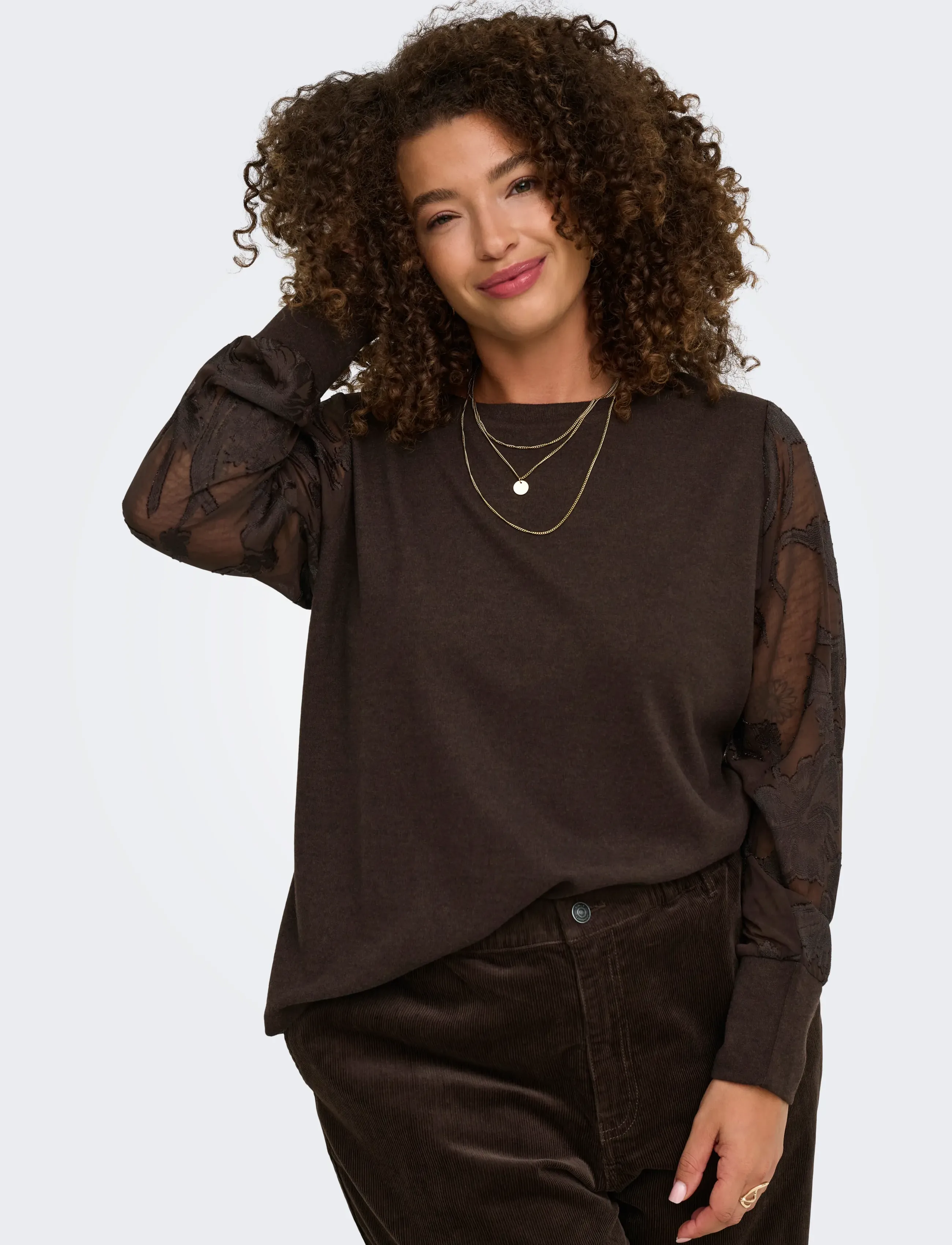 ONLY Carmakoma Caramilla L/S O-Neck Mix Blouse Jrs skjortor & blusar dam – bild 6