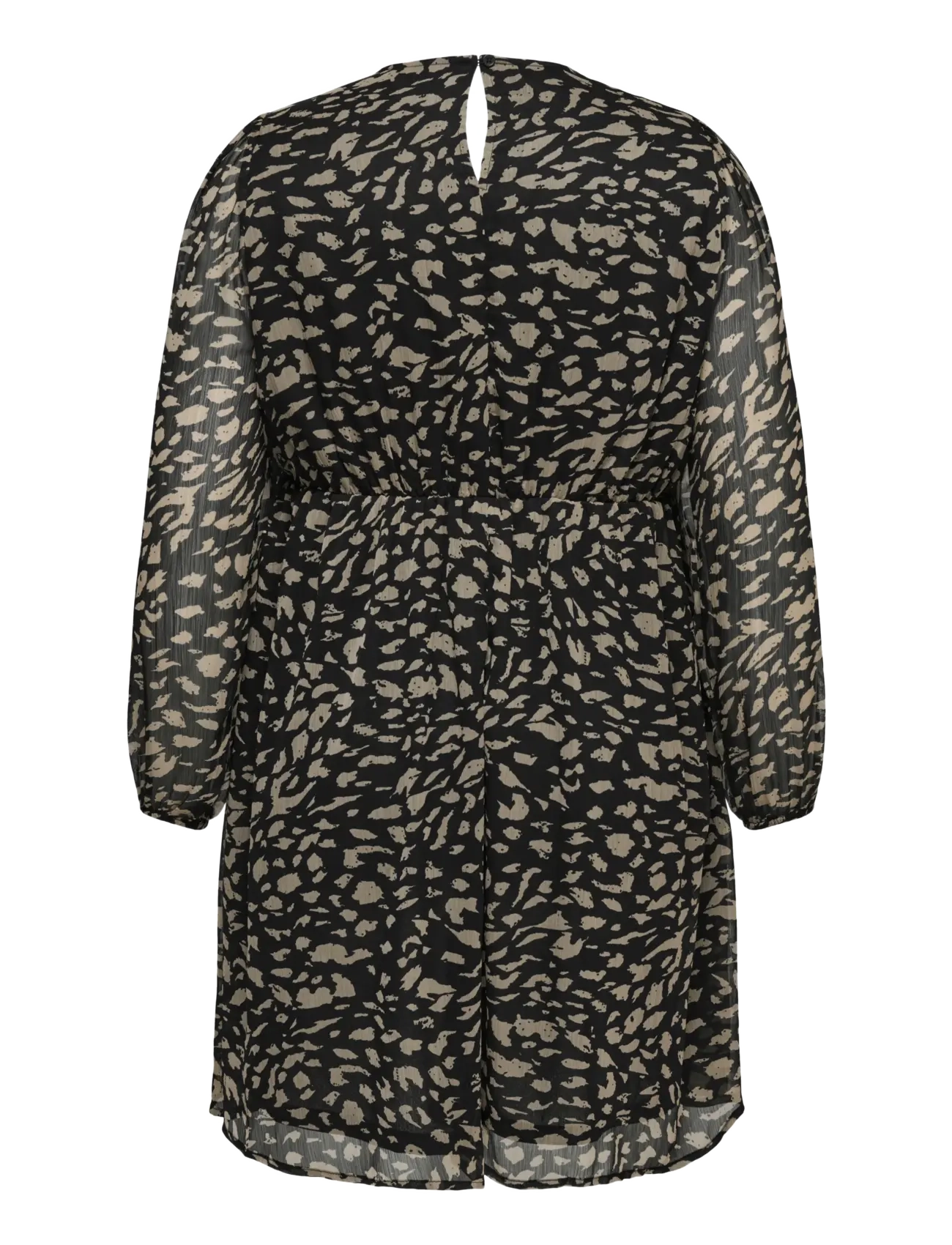 ONLY Carmakoma - CARASTA L/S V-NECK MINI DRESS AOP - black - 1