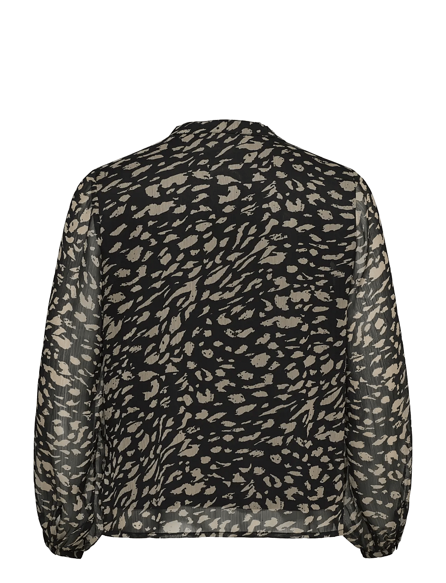 ONLY Carmakoma - CARASTA L/S V-NECK TOP AOP - langärmelige blusen - black - 1