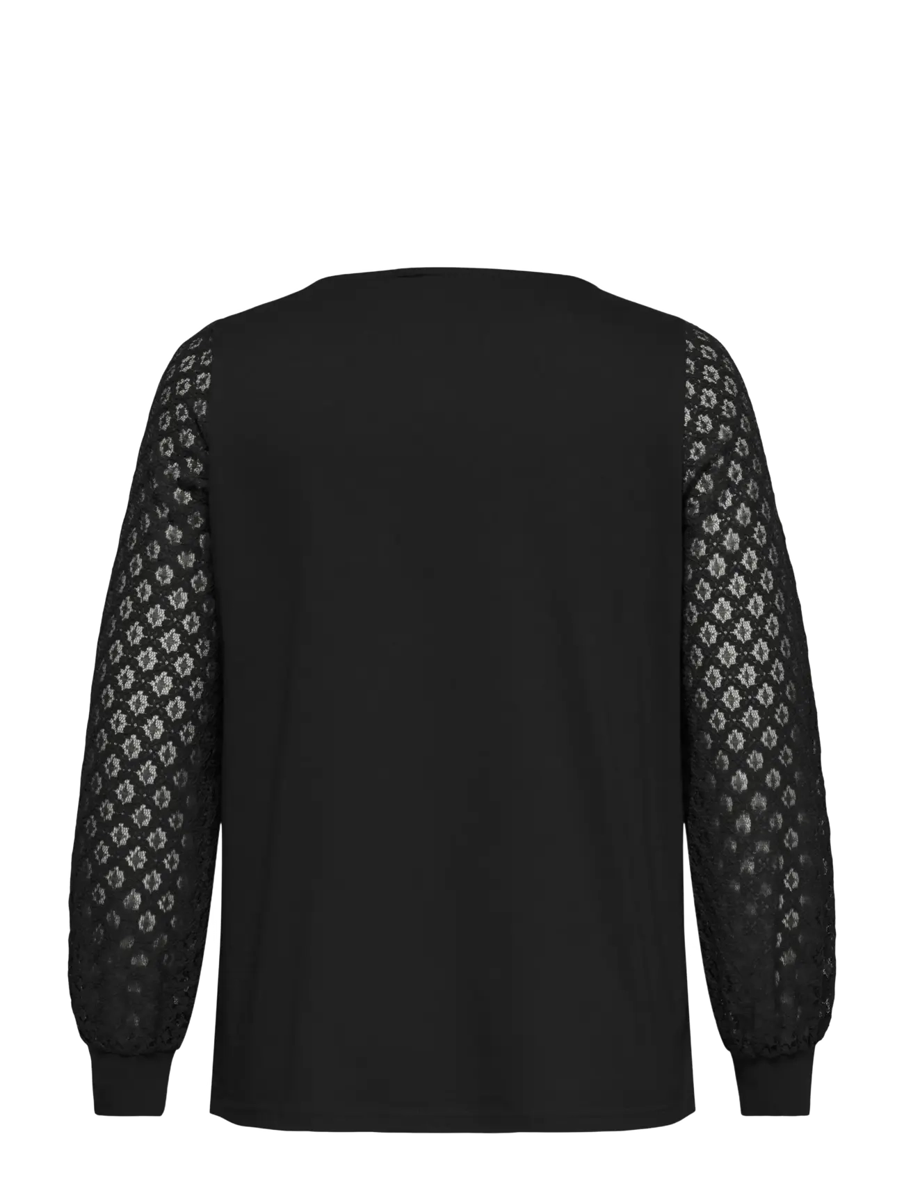 ONLY Carmakoma - CAREFFA L/S BOATNECK LACE BLOUSE JRS - langärmelige blusen - black - 1