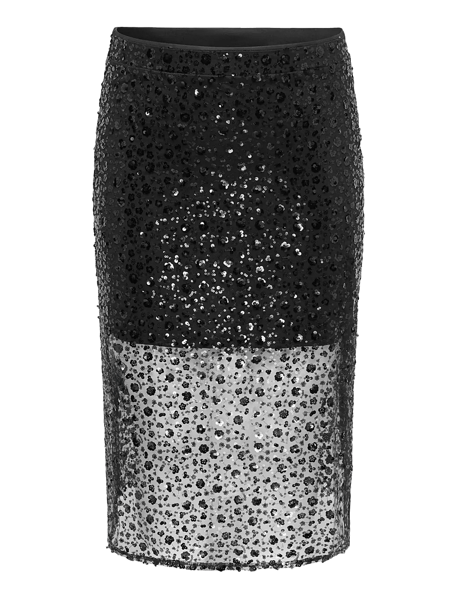 ONLY Carmakoma - CARRHILO SEQUINS MIDAXI SKIRT WVN - sequin skirts - black - 1