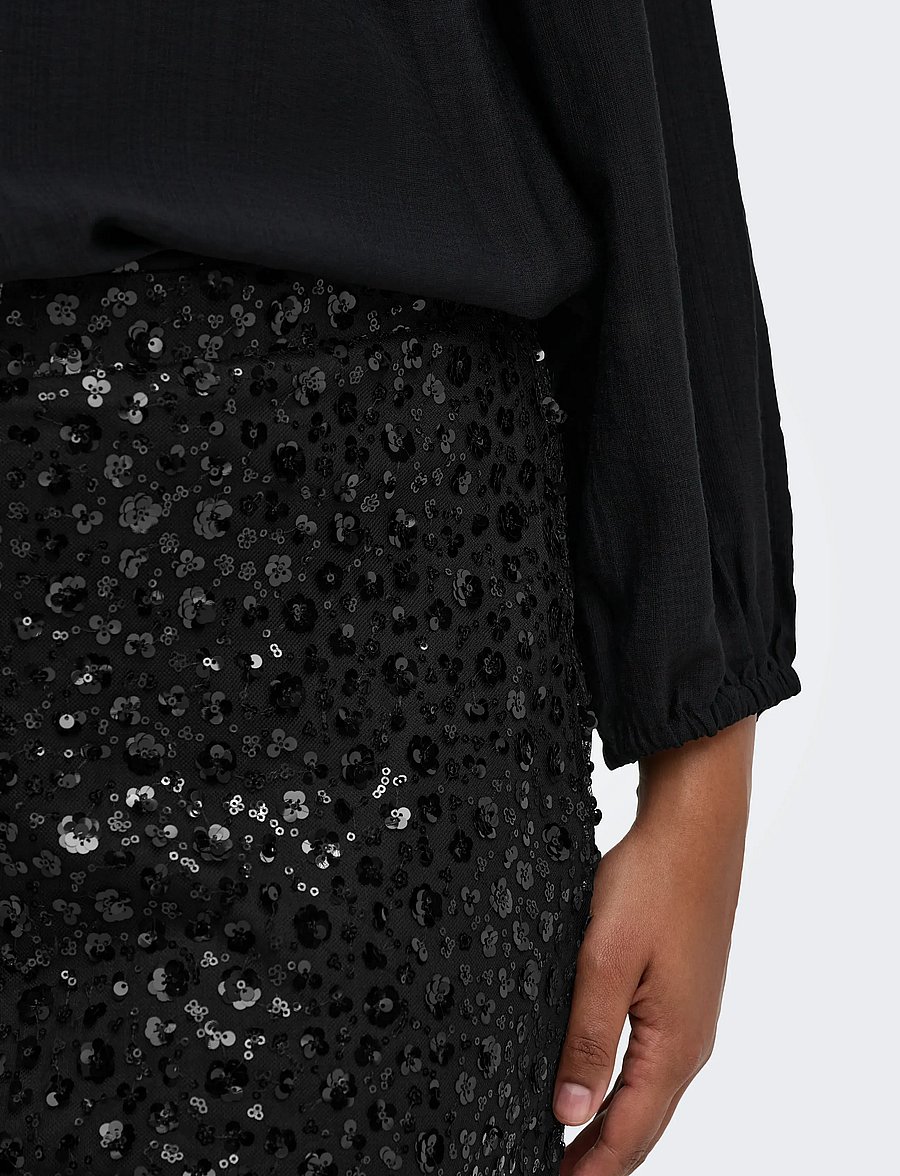 ONLY Carmakoma - CARRHILO SEQUINS MIDAXI SKIRT WVN - sequin skirts - black - 5
