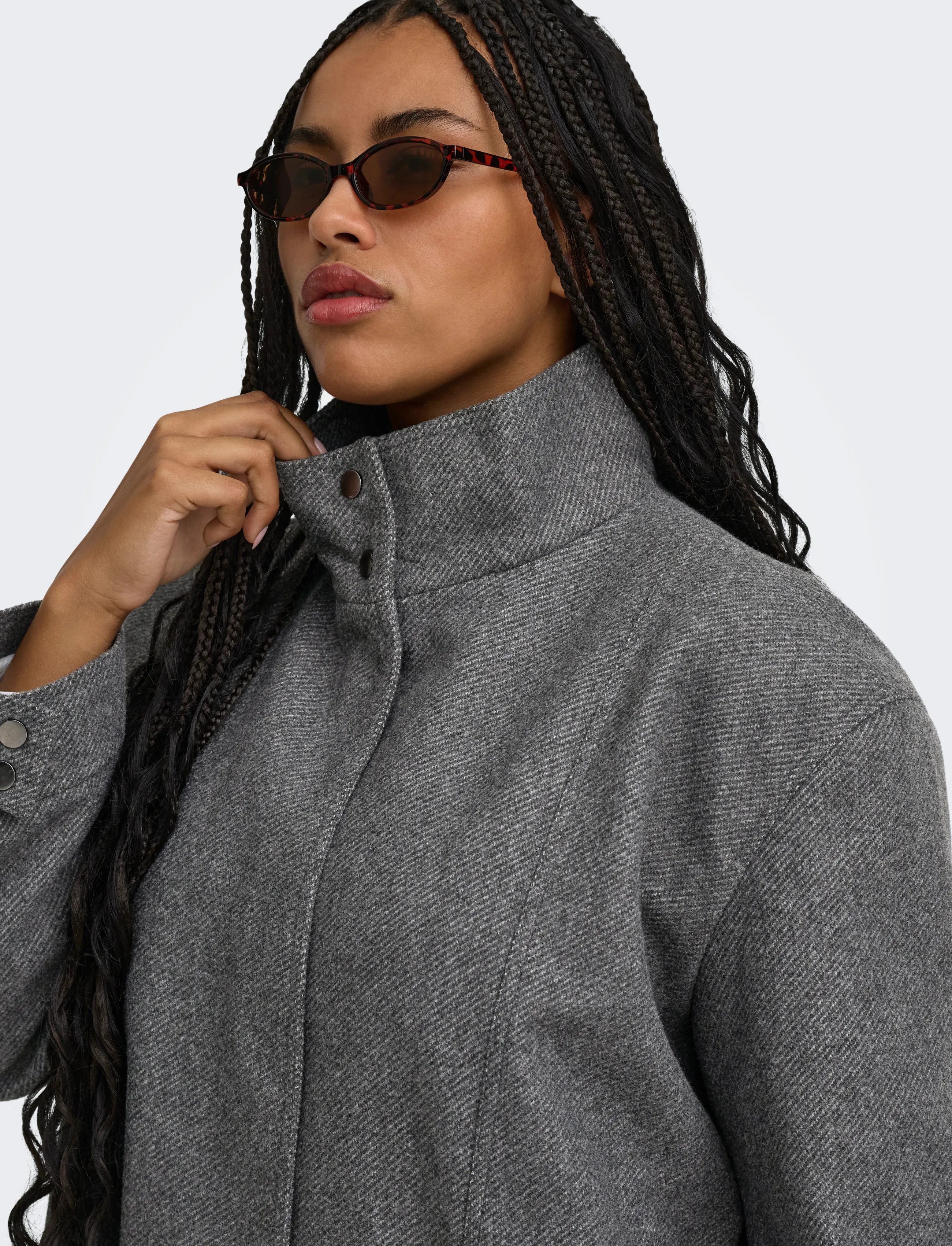 ONLY Carmakoma - CARASTA HIGH COLLAR BOMBER JACKET OTW - bomber jackets - dark grey melange - 5