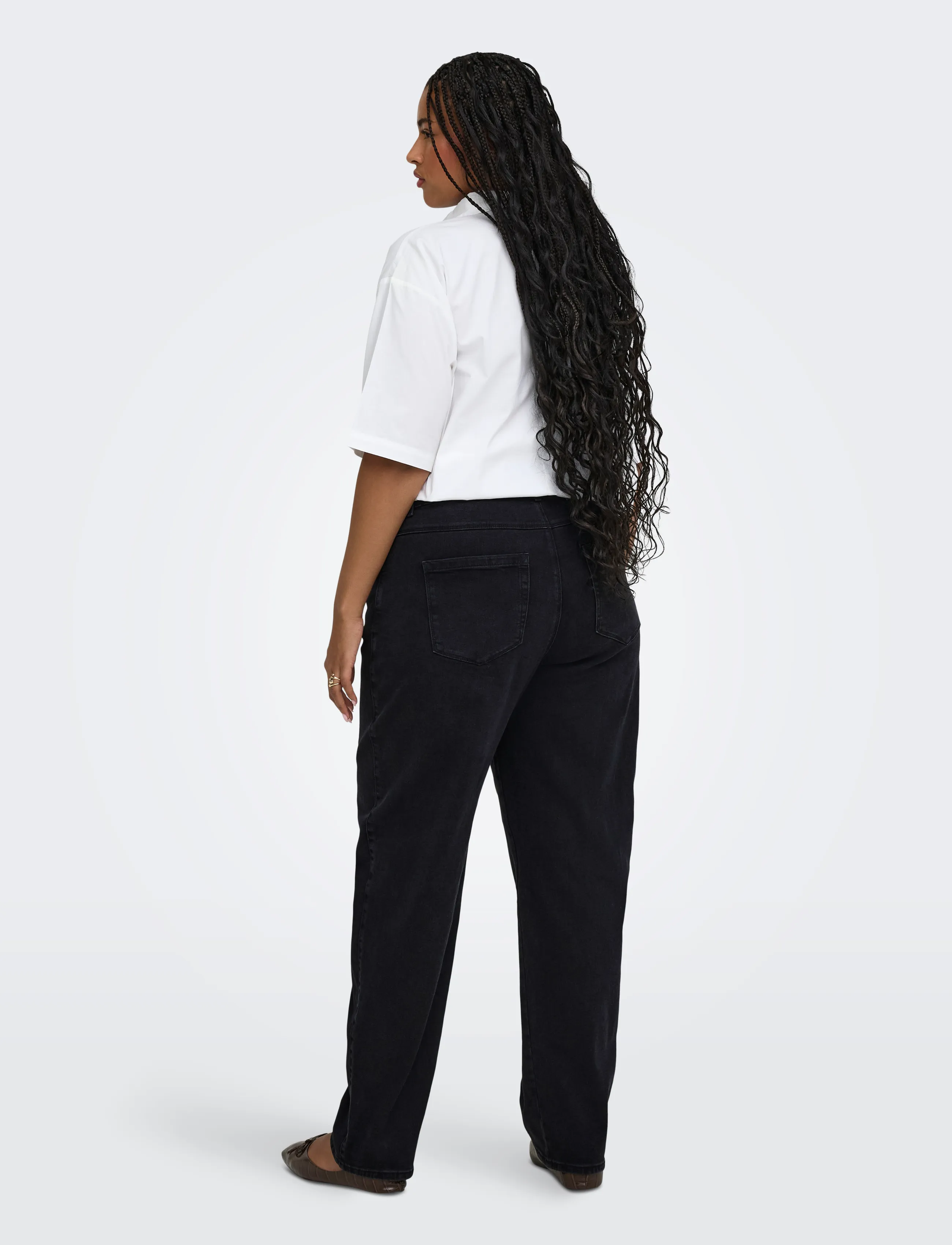 ONLY Carmakoma - CARSNOW HW BARREL DNM PIM - barrel jeans - washed black - 3