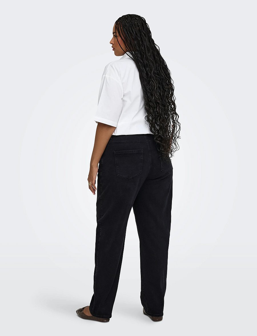 ONLY Carmakoma - CARSNOW HW BARREL DNM PIM - barrel jeans - washed black - 3