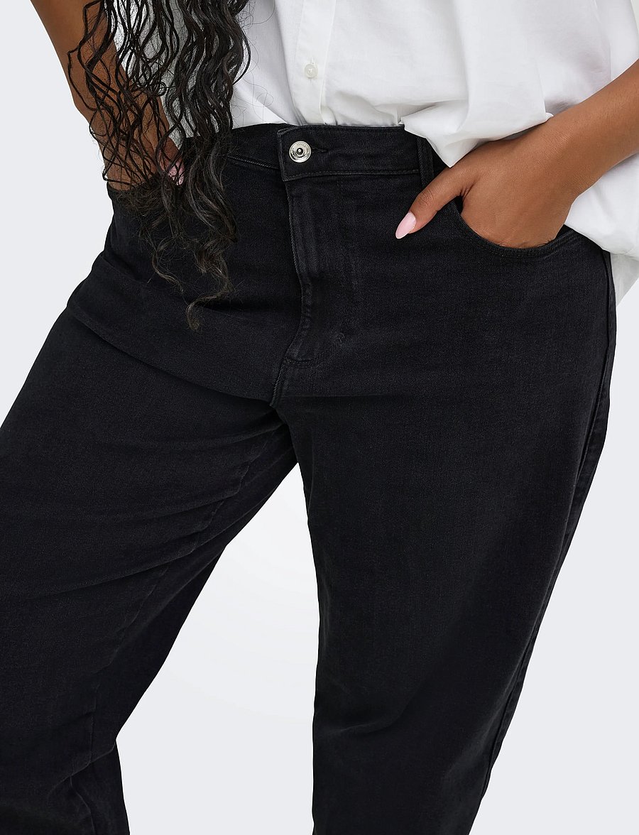 ONLY Carmakoma - CARSNOW HW BARREL DNM PIM - barrel jeans - washed black - 5