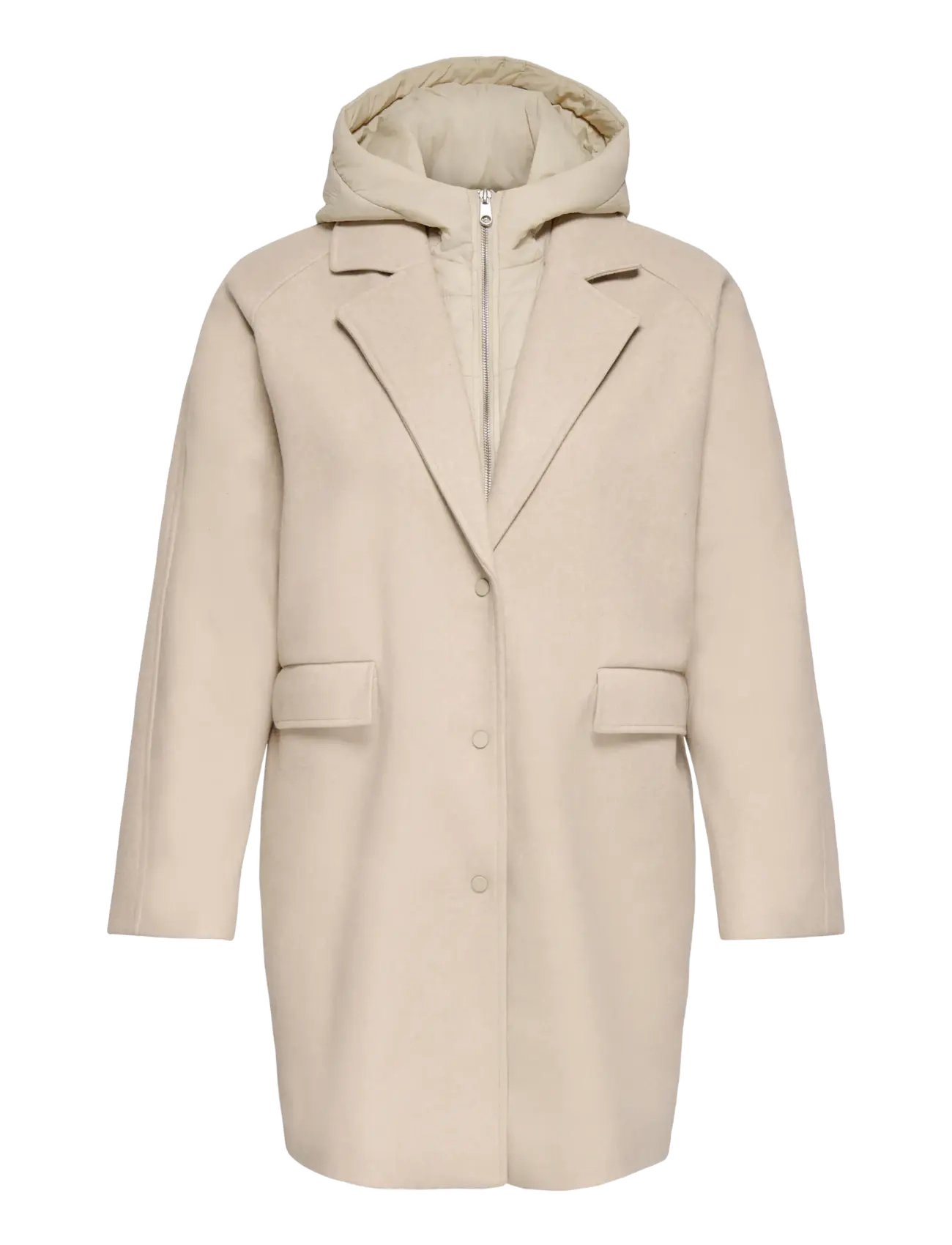 ONLY Carmakoma CARBLOOM HOOD COAT OTW - Vinterkappor - SIMPLY TAUPE / beige