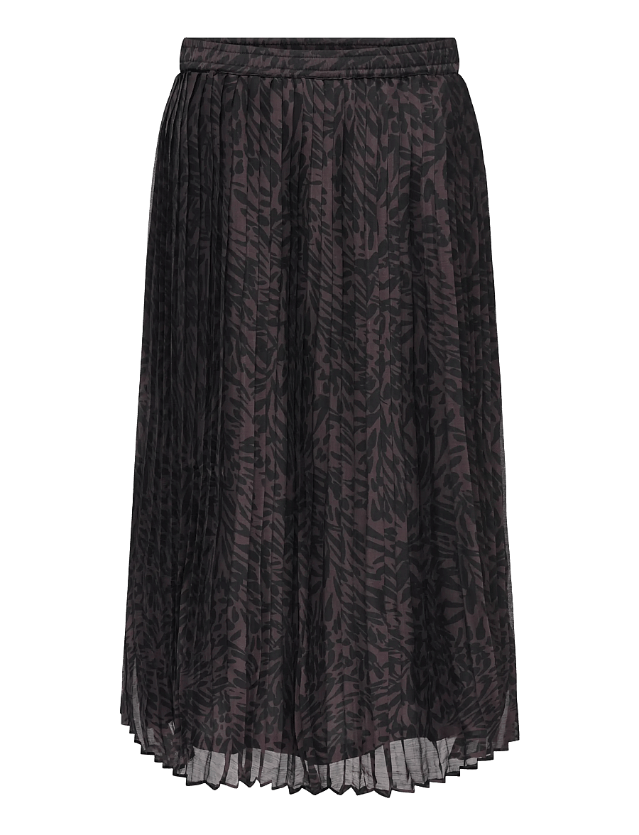 ONLY Carmakoma - CARSTAR PENINNA PLISSE LONG SKIRT AOP - chocolate plum - 1