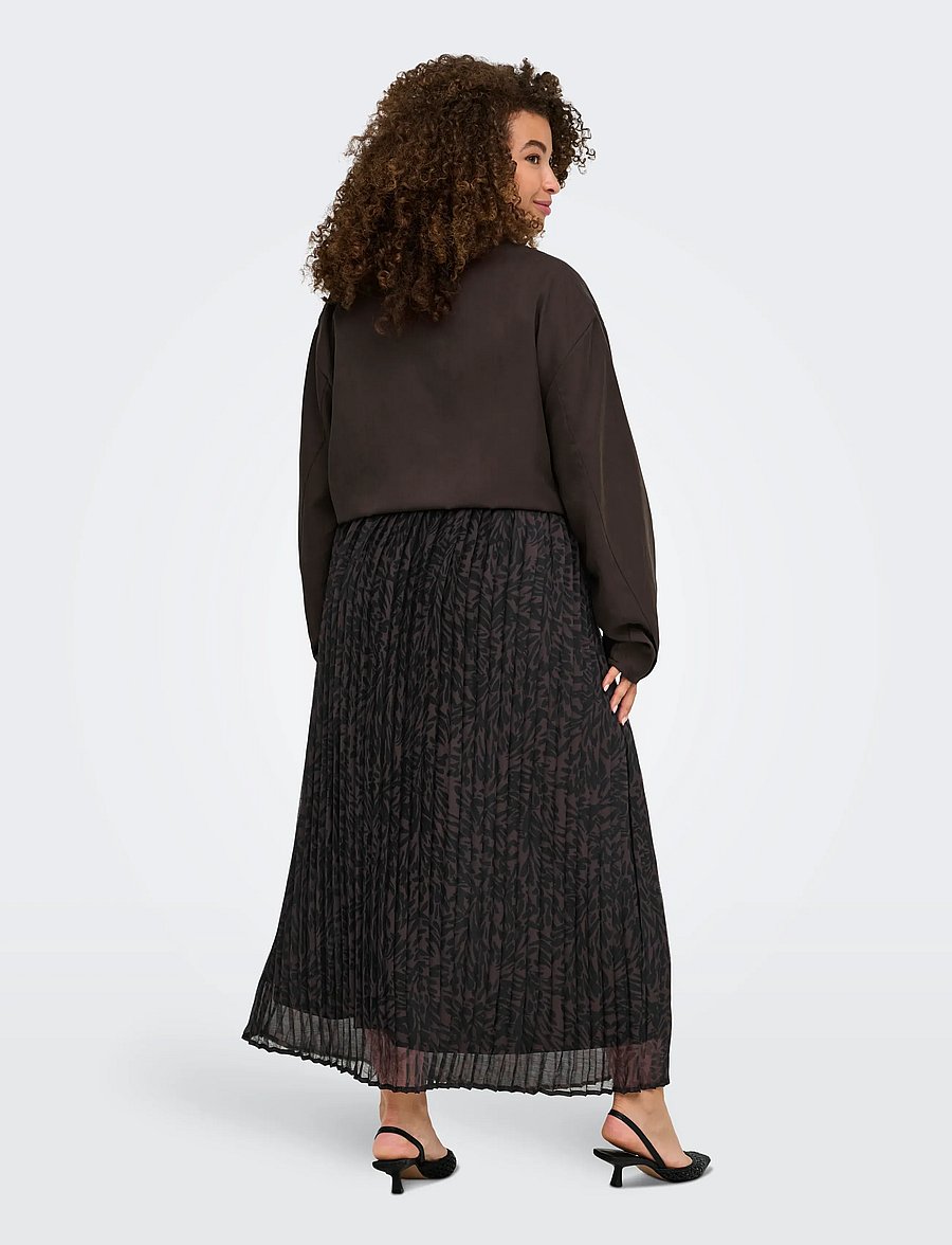 ONLY Carmakoma - CARSTAR PENINNA PLISSE LONG SKIRT AOP - chocolate plum - 3