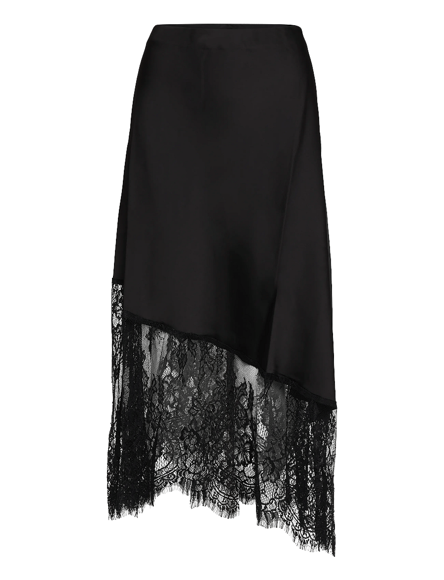 ONLY Carmakoma - CAREMILY MIDAXI ASYM LACE SKIRT WVN VP - satinröcke - black - 1