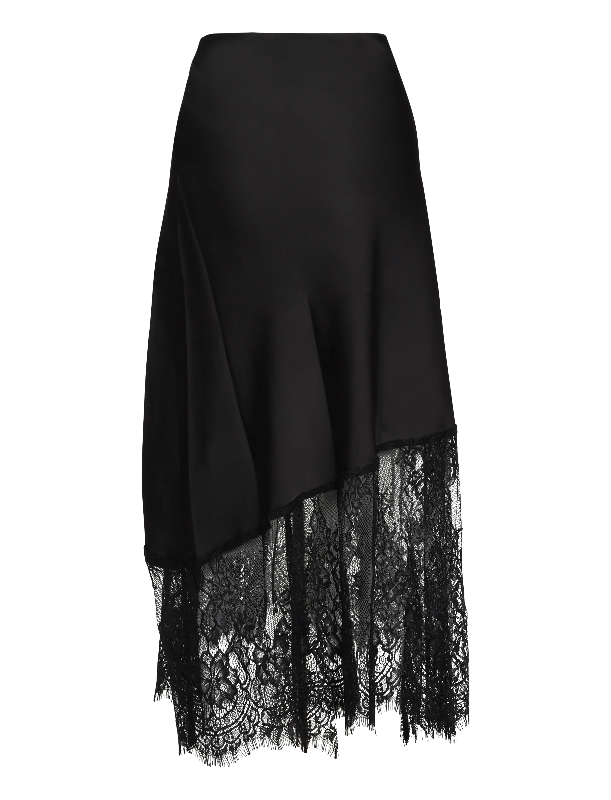 ONLY Carmakoma - CAREMILY MIDAXI ASYM LACE SKIRT WVN VP - satinröcke - black - 2