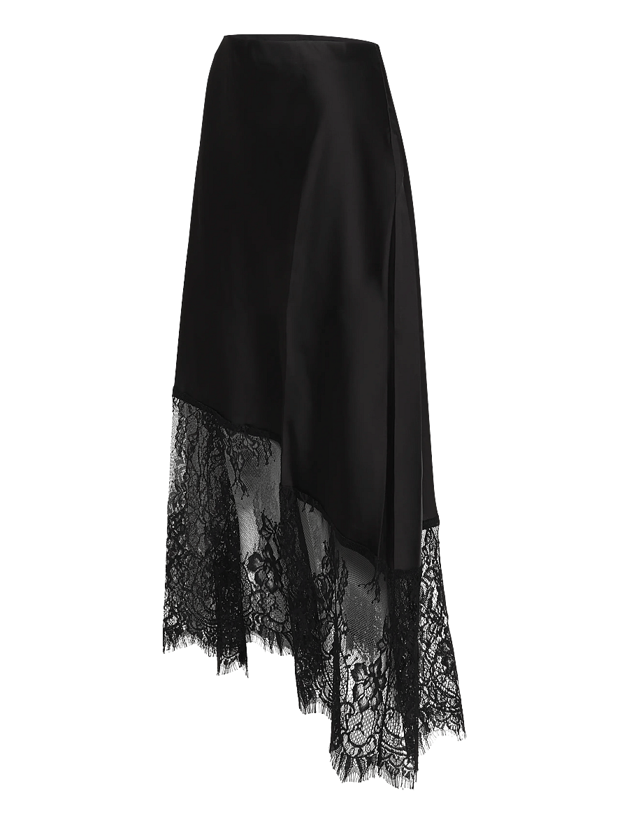 ONLY Carmakoma - CAREMILY MIDAXI ASYM LACE SKIRT WVN VP - satinröcke - black - 3