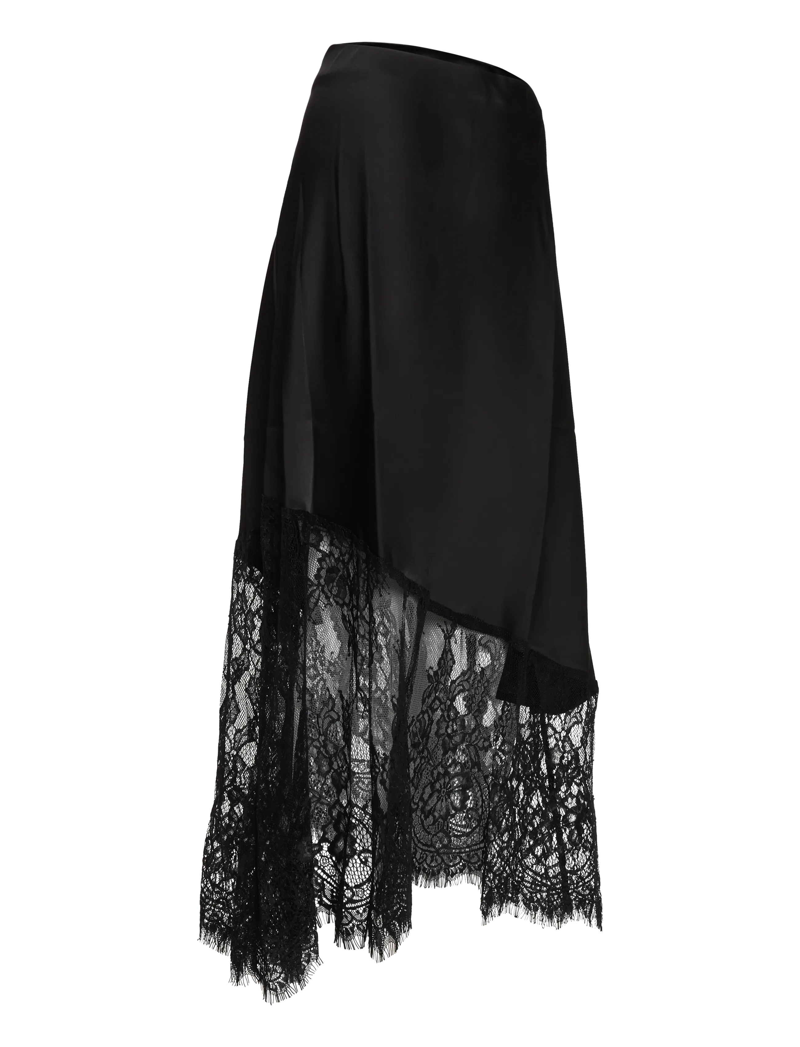 ONLY Carmakoma - CAREMILY MIDAXI ASYM LACE SKIRT WVN VP - satinröcke - black - 4
