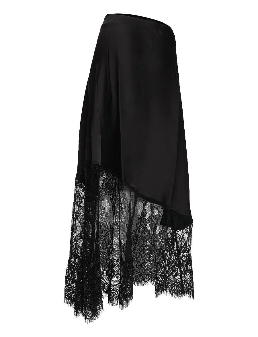 ONLY Carmakoma - CAREMILY MIDAXI ASYM LACE SKIRT WVN VP - satinröcke - black - 4