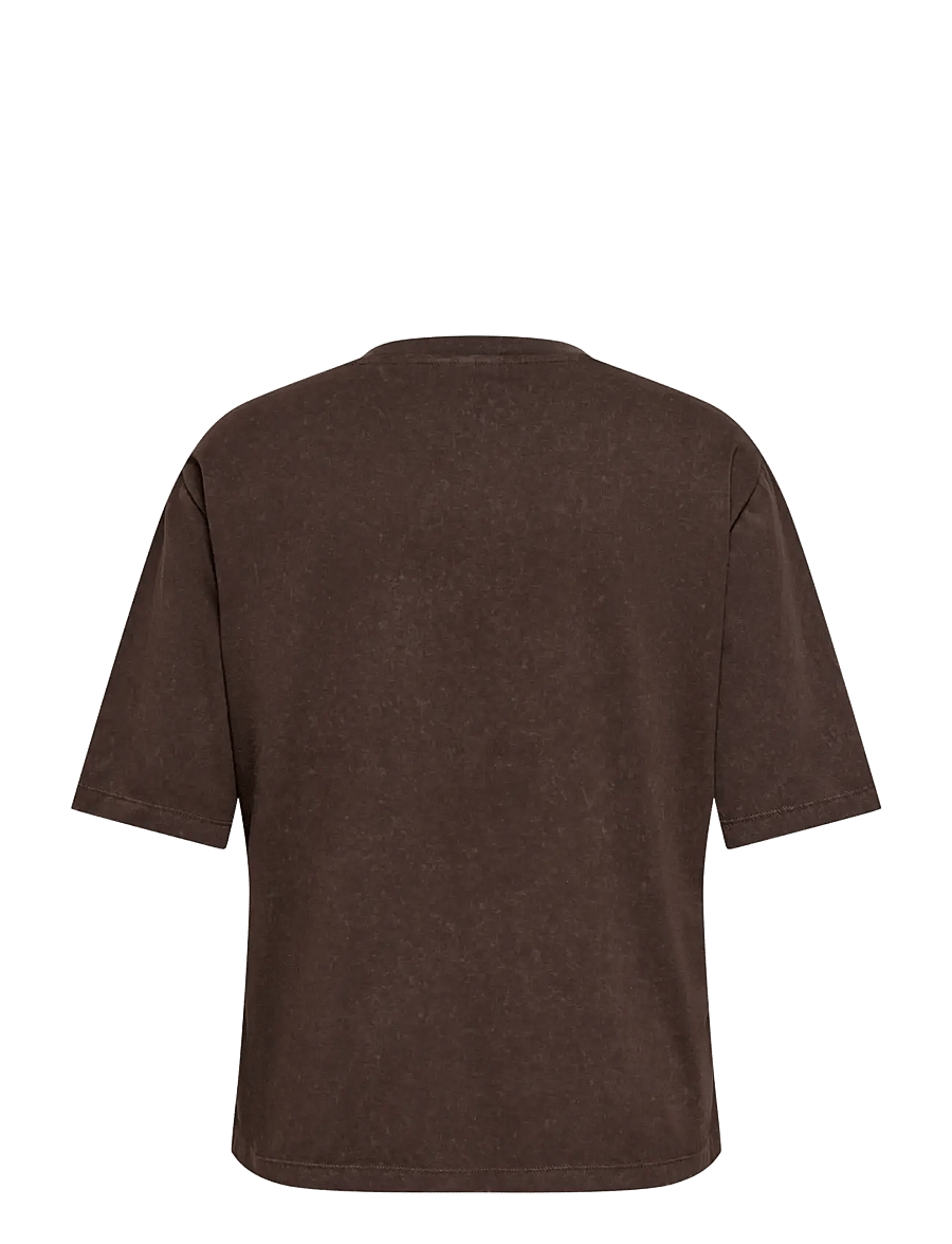 ONLY Carmakoma - CARCADY S/S WASH PRINT LOOSE TEE JRS VP - t-shirts - coffee bean - 1