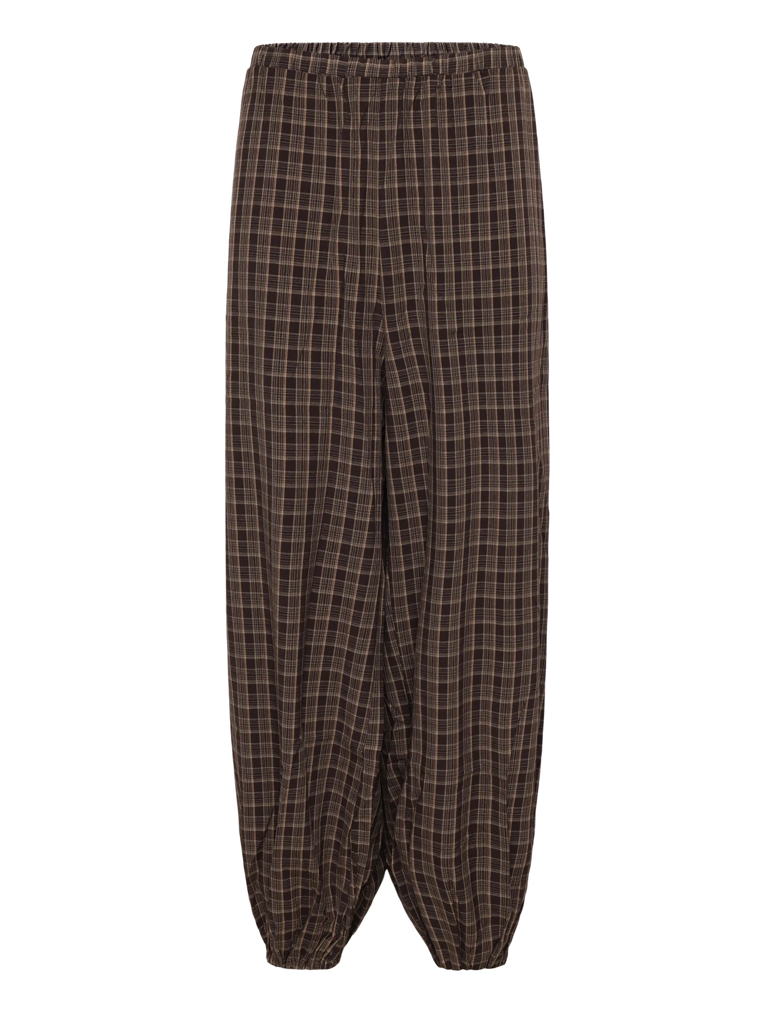 ONLY Carmakoma - CARYUNA BALLOON CHECK PANT PNT VP - chocolate torte - 1