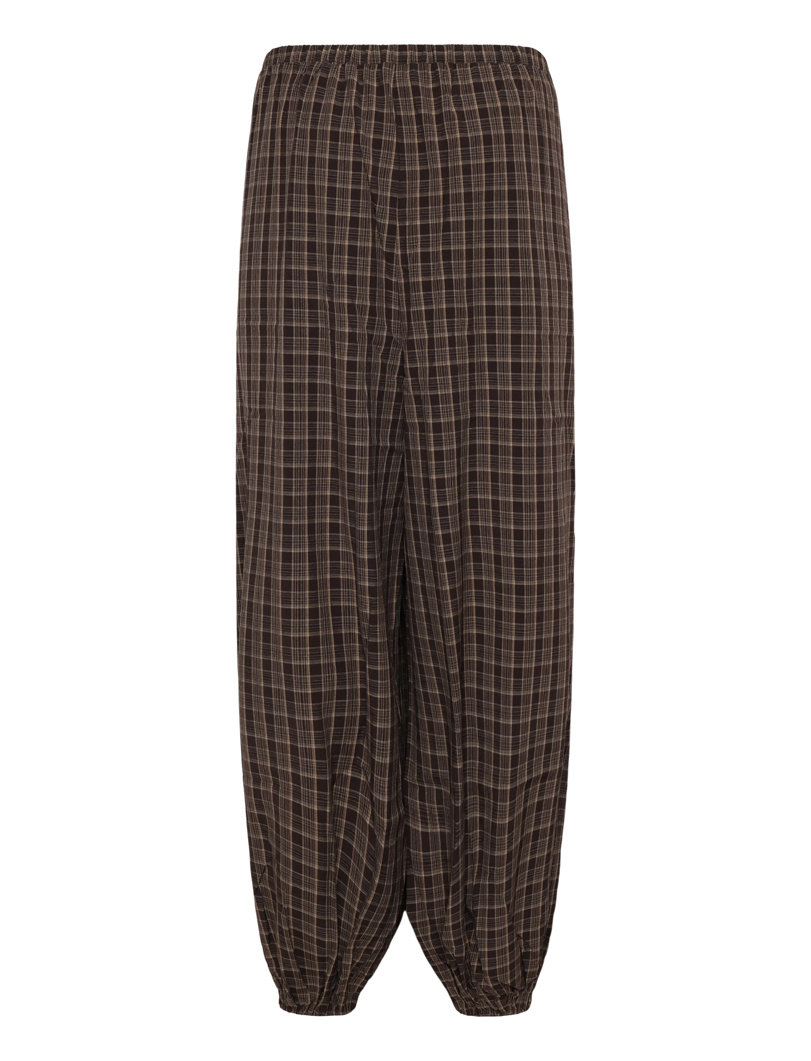 ONLY Carmakoma - CARYUNA BALLOON CHECK PANT PNT VP - chocolate torte - 2