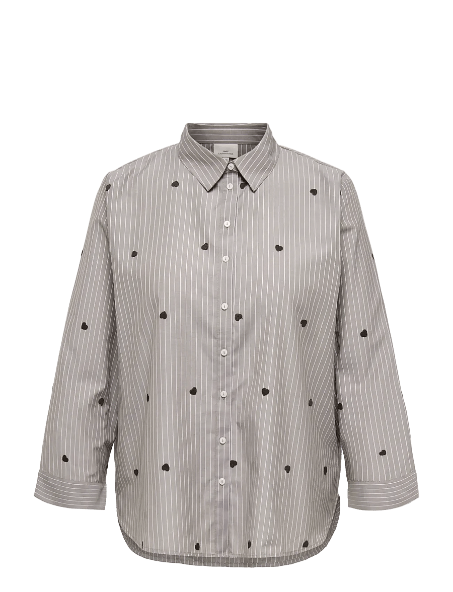 ONLY Carmakoma - CARNEW LINA GRACE STR EMB SHIRT WVN NOOS - coffee bean - 1